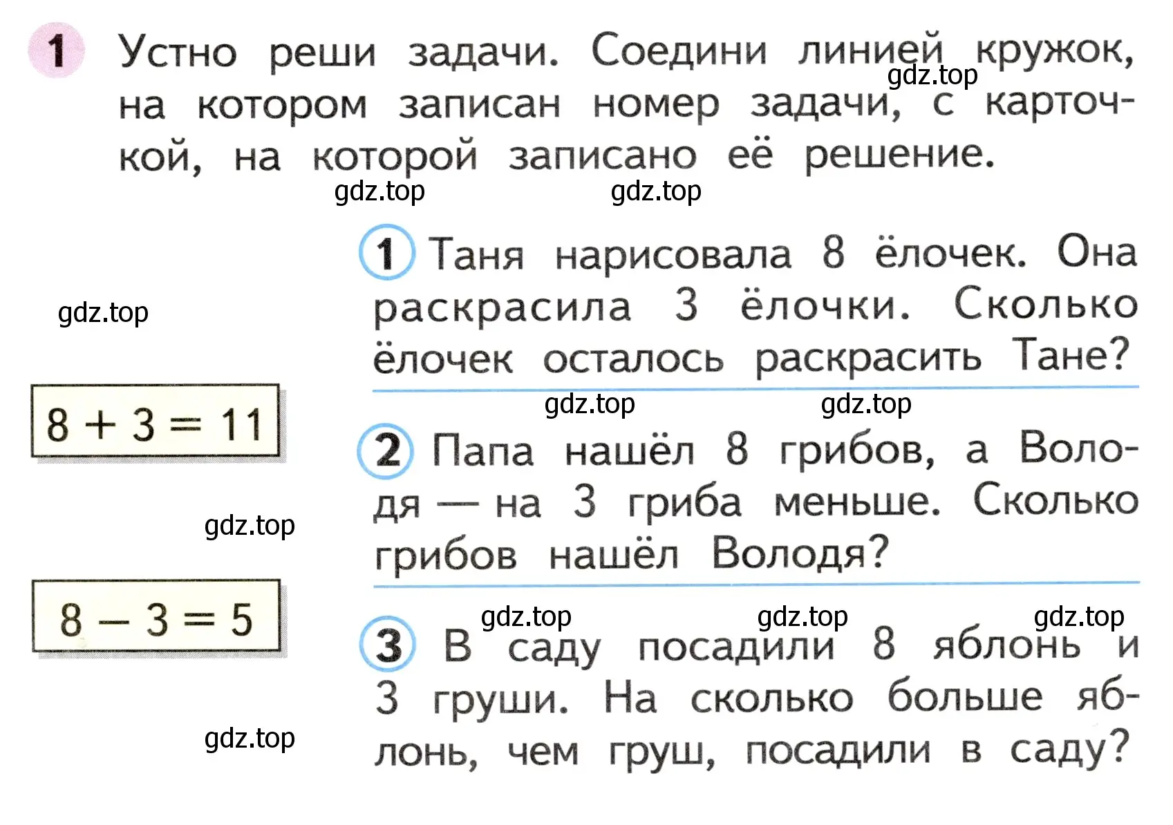 Условие номер 1 (страница 45) гдз по математике 1 класс Моро, Волкова, рабочая тетрадь 2 часть