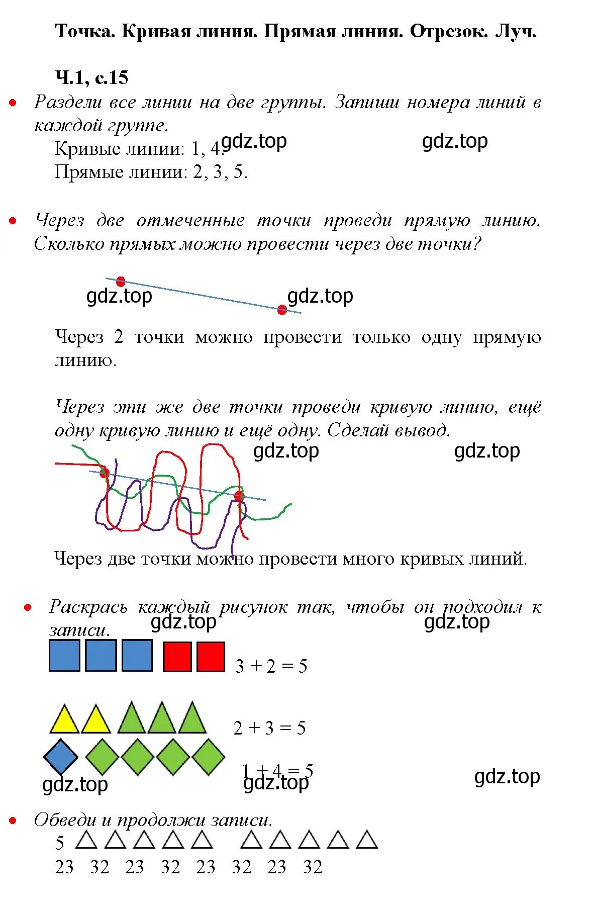 Решение номер 15 (страница 15) гдз по математике 1 класс Моро, Волкова, рабочая тетрадь 1 часть