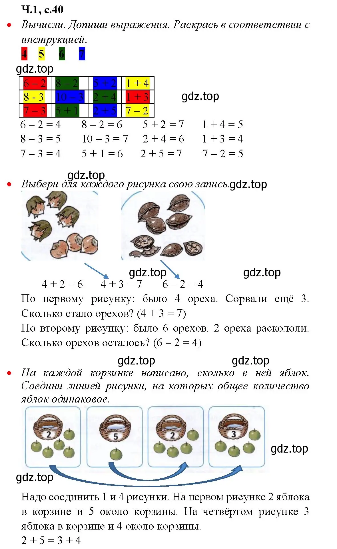 Решение номер 40 (страница 40) гдз по математике 1 класс Моро, Волкова, рабочая тетрадь 1 часть