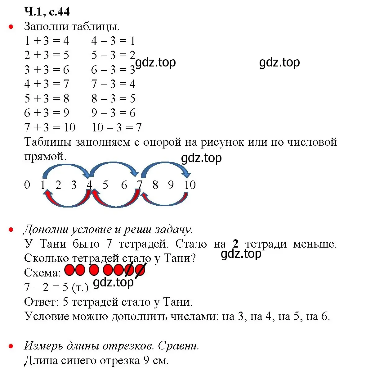 Решение номер 44 (страница 44) гдз по математике 1 класс Моро, Волкова, рабочая тетрадь 1 часть