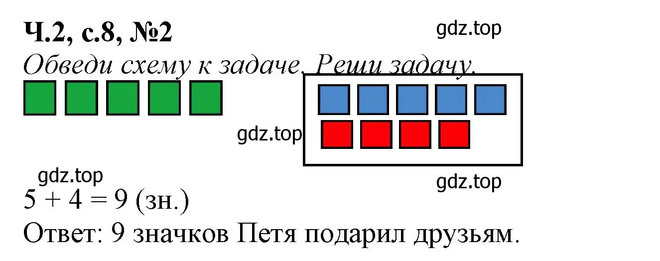 Решение номер 2 (страница 8) гдз по математике 1 класс Моро, Волкова, рабочая тетрадь 2 часть