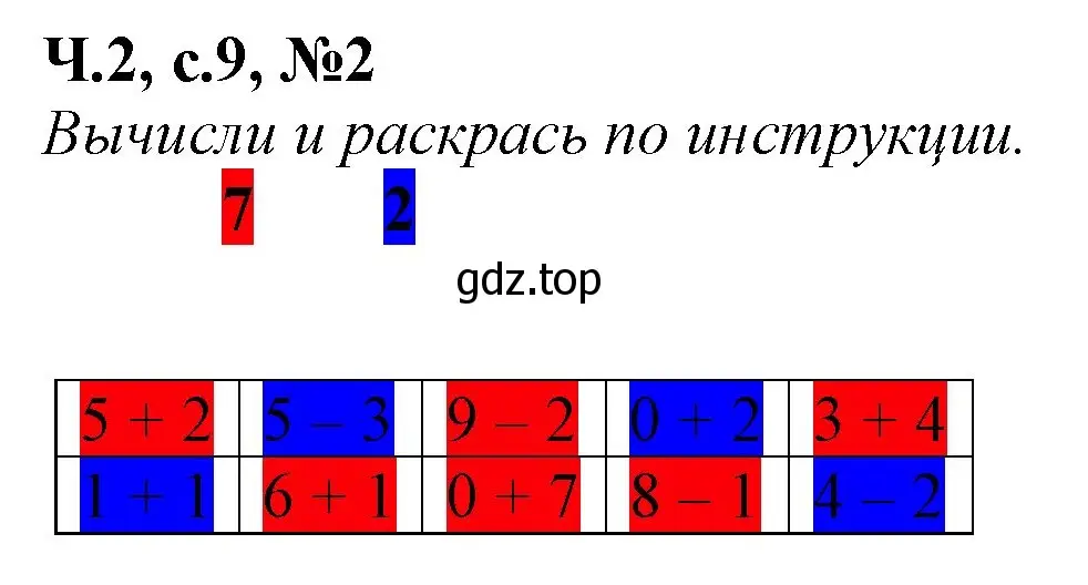 Решение номер 2 (страница 9) гдз по математике 1 класс Моро, Волкова, рабочая тетрадь 2 часть