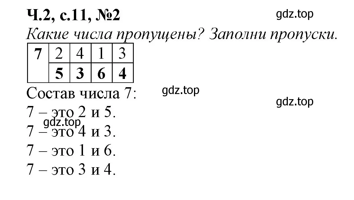 Решение номер 2 (страница 11) гдз по математике 1 класс Моро, Волкова, рабочая тетрадь 2 часть