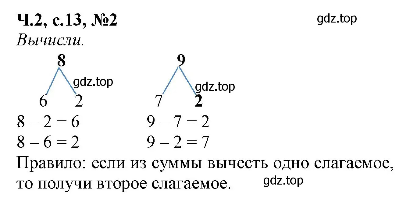 Решение номер 2 (страница 13) гдз по математике 1 класс Моро, Волкова, рабочая тетрадь 2 часть