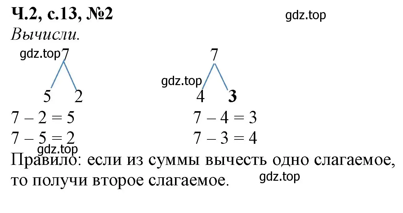 Решение номер 2 (страница 13) гдз по математике 1 класс Моро, Волкова, рабочая тетрадь 2 часть