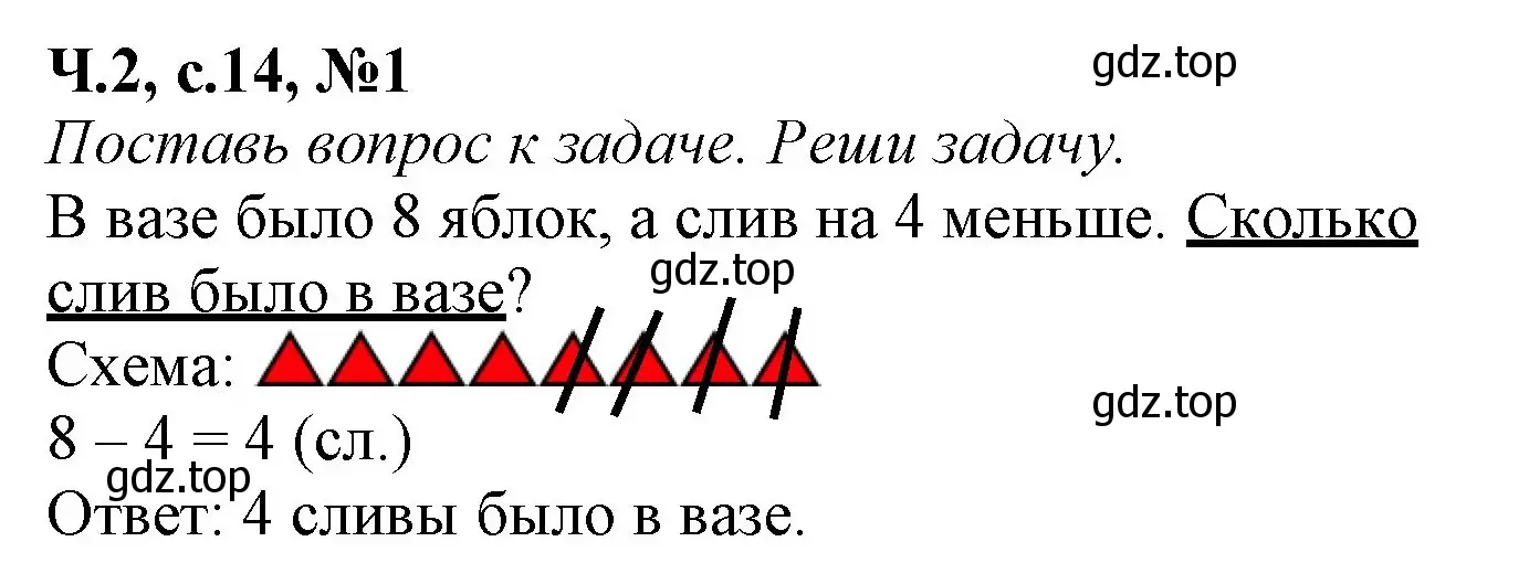 Решение номер 1 (страница 14) гдз по математике 1 класс Моро, Волкова, рабочая тетрадь 2 часть