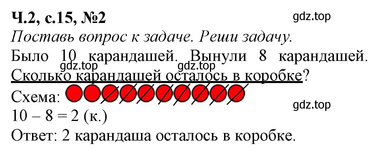 Решение номер 2 (страница 15) гдз по математике 1 класс Моро, Волкова, рабочая тетрадь 2 часть