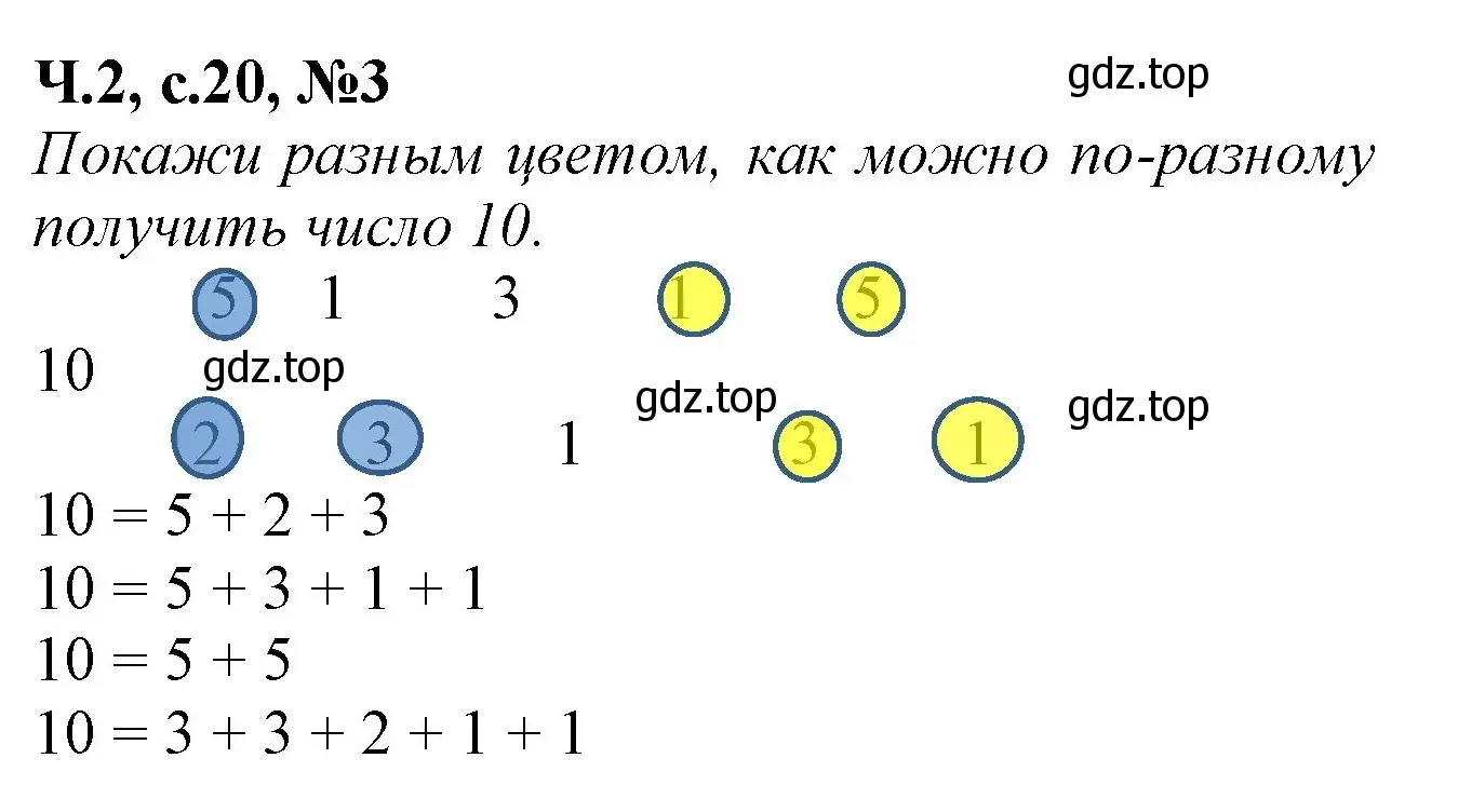 Решение номер 3 (страница 20) гдз по математике 1 класс Моро, Волкова, рабочая тетрадь 2 часть