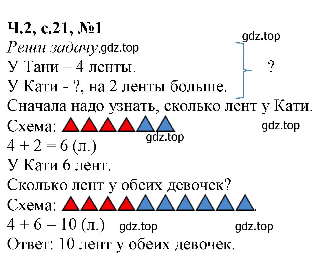 Решение номер 1 (страница 21) гдз по математике 1 класс Моро, Волкова, рабочая тетрадь 2 часть