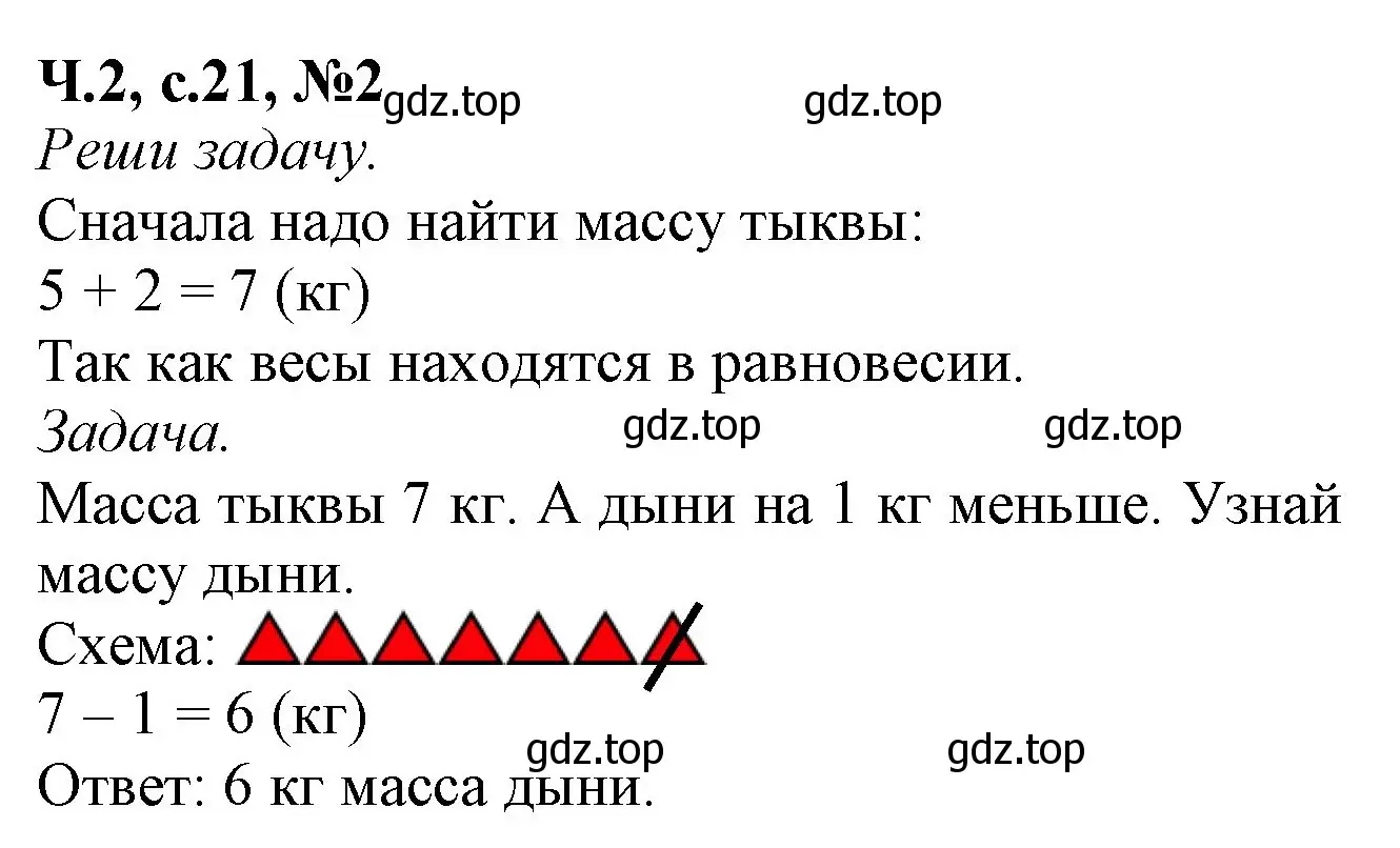 Решение номер 2 (страница 21) гдз по математике 1 класс Моро, Волкова, рабочая тетрадь 2 часть