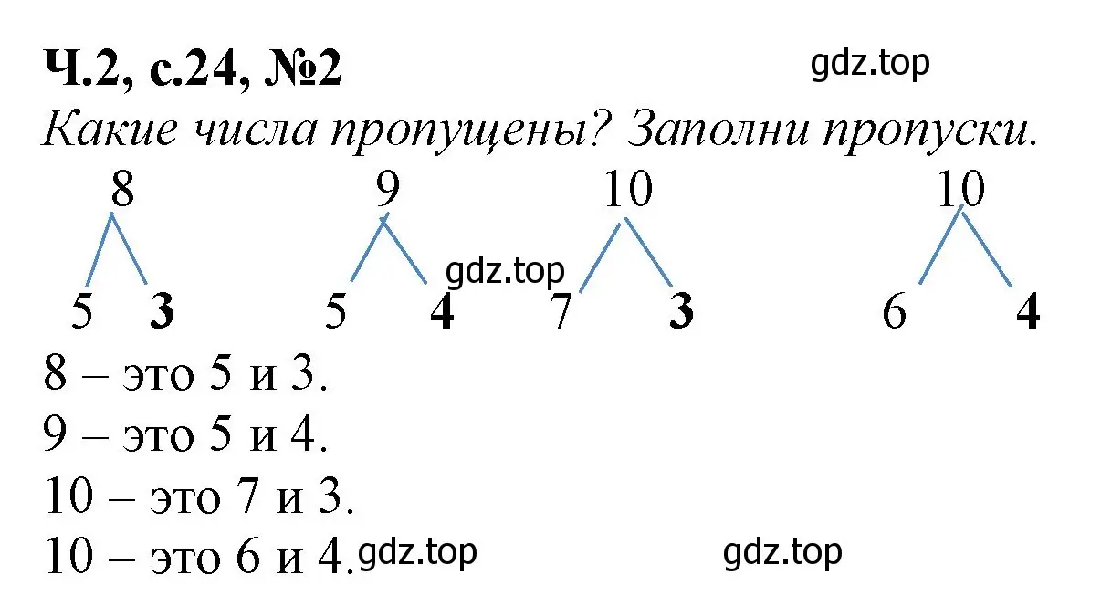 Решение номер 2 (страница 24) гдз по математике 1 класс Моро, Волкова, рабочая тетрадь 2 часть