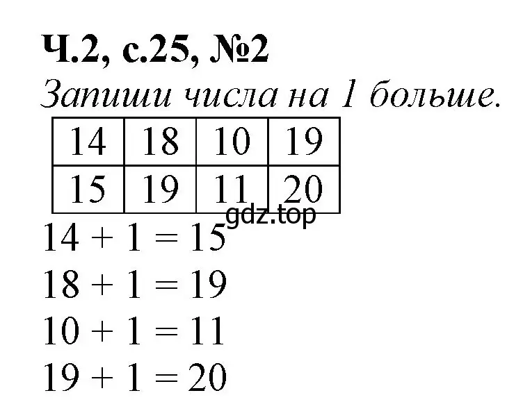 Решение номер 2 (страница 25) гдз по математике 1 класс Моро, Волкова, рабочая тетрадь 2 часть