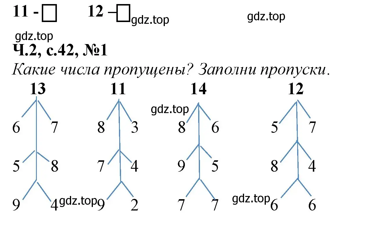 Решение номер 1 (страница 42) гдз по математике 1 класс Моро, Волкова, рабочая тетрадь 2 часть