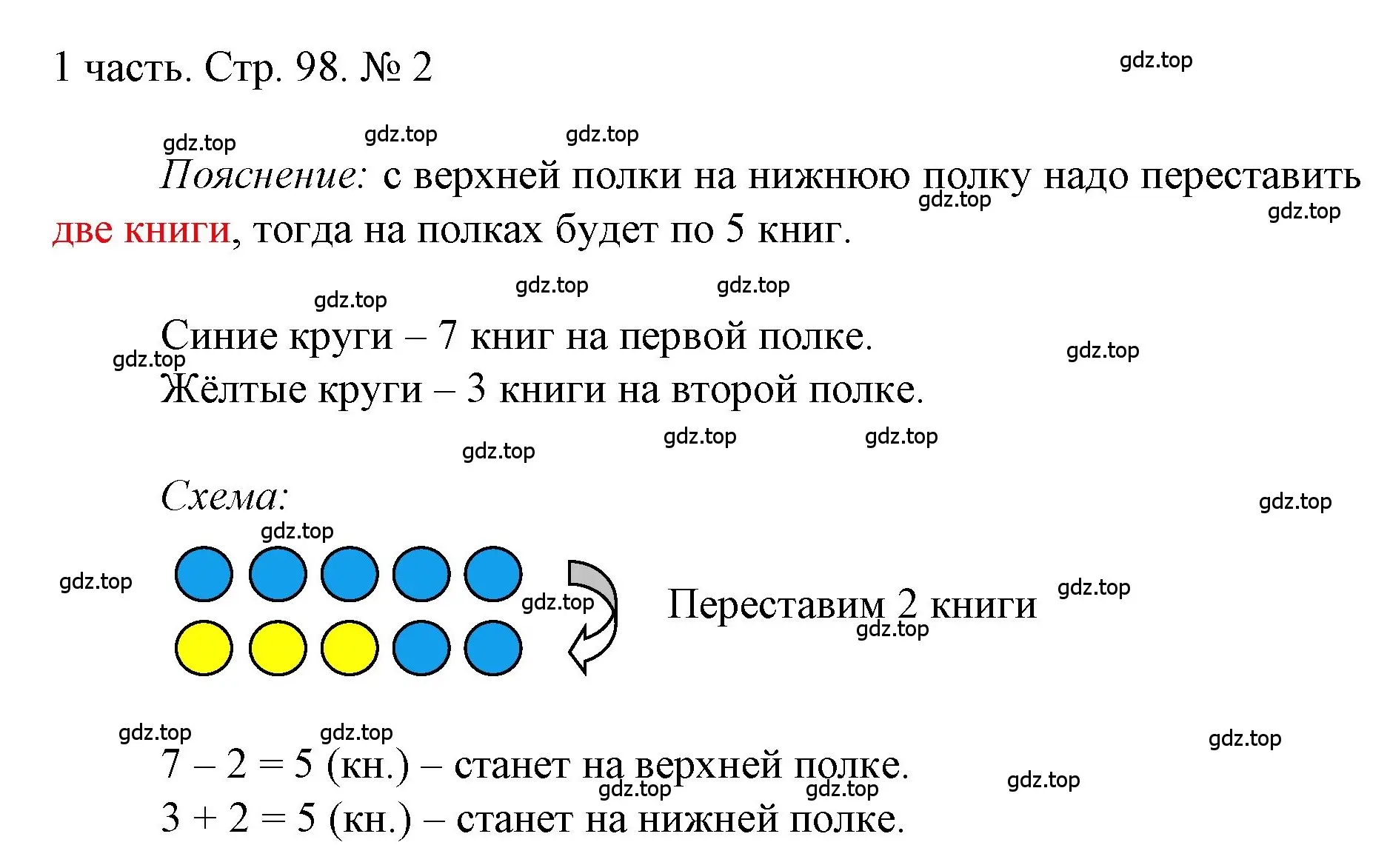 Решение номер 2 (страница 98) гдз по математике 1 класс Моро, Волкова, учебник 1 часть