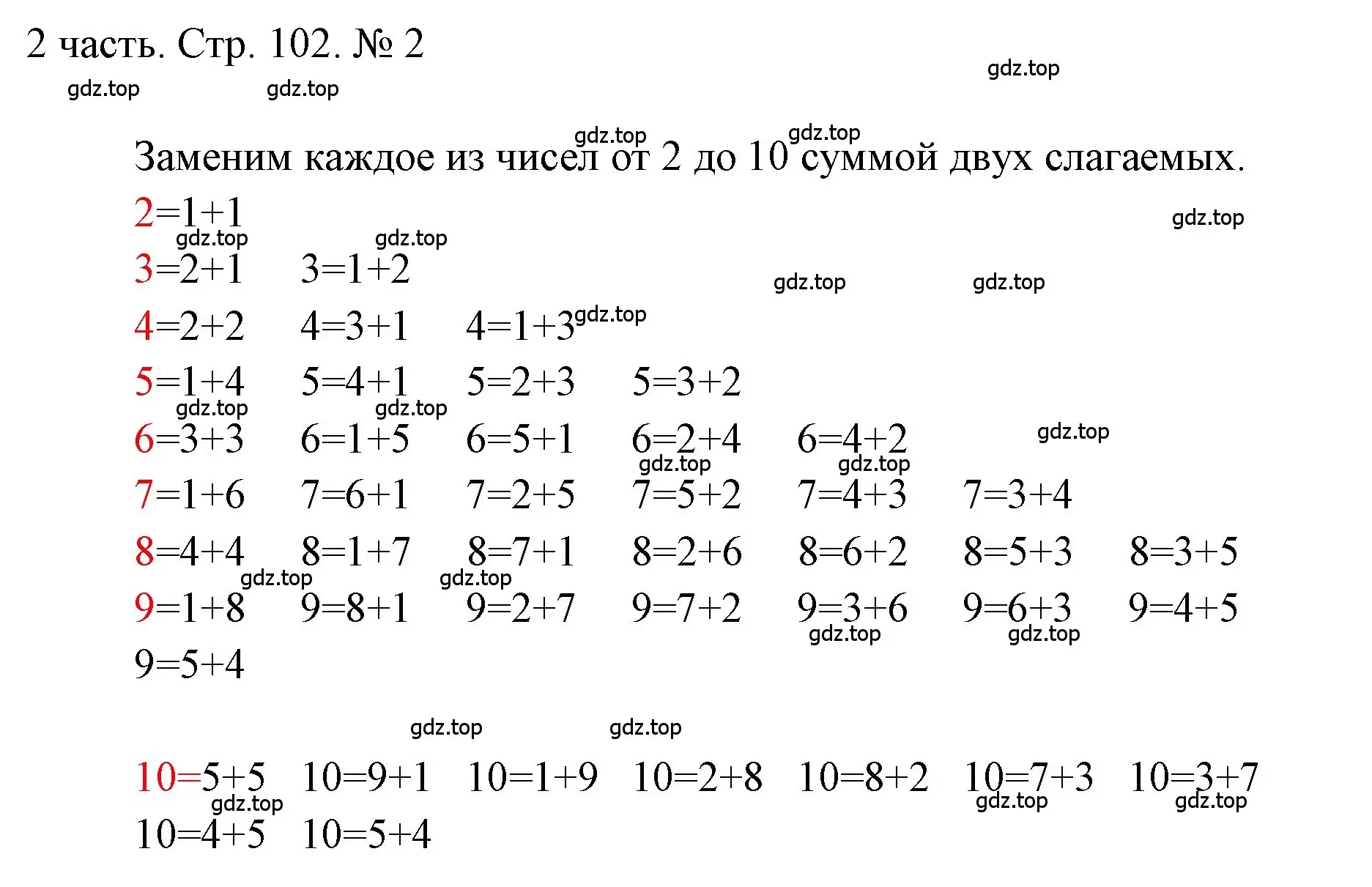 Решение номер 2 (страница 102) гдз по математике 1 класс Моро, Волкова, учебник 2 часть