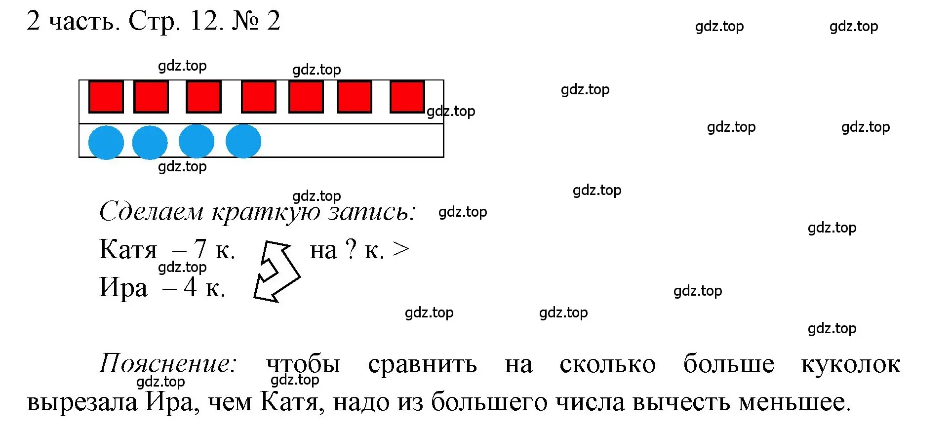 Решение номер 2 (страница 12) гдз по математике 1 класс Моро, Волкова, учебник 2 часть