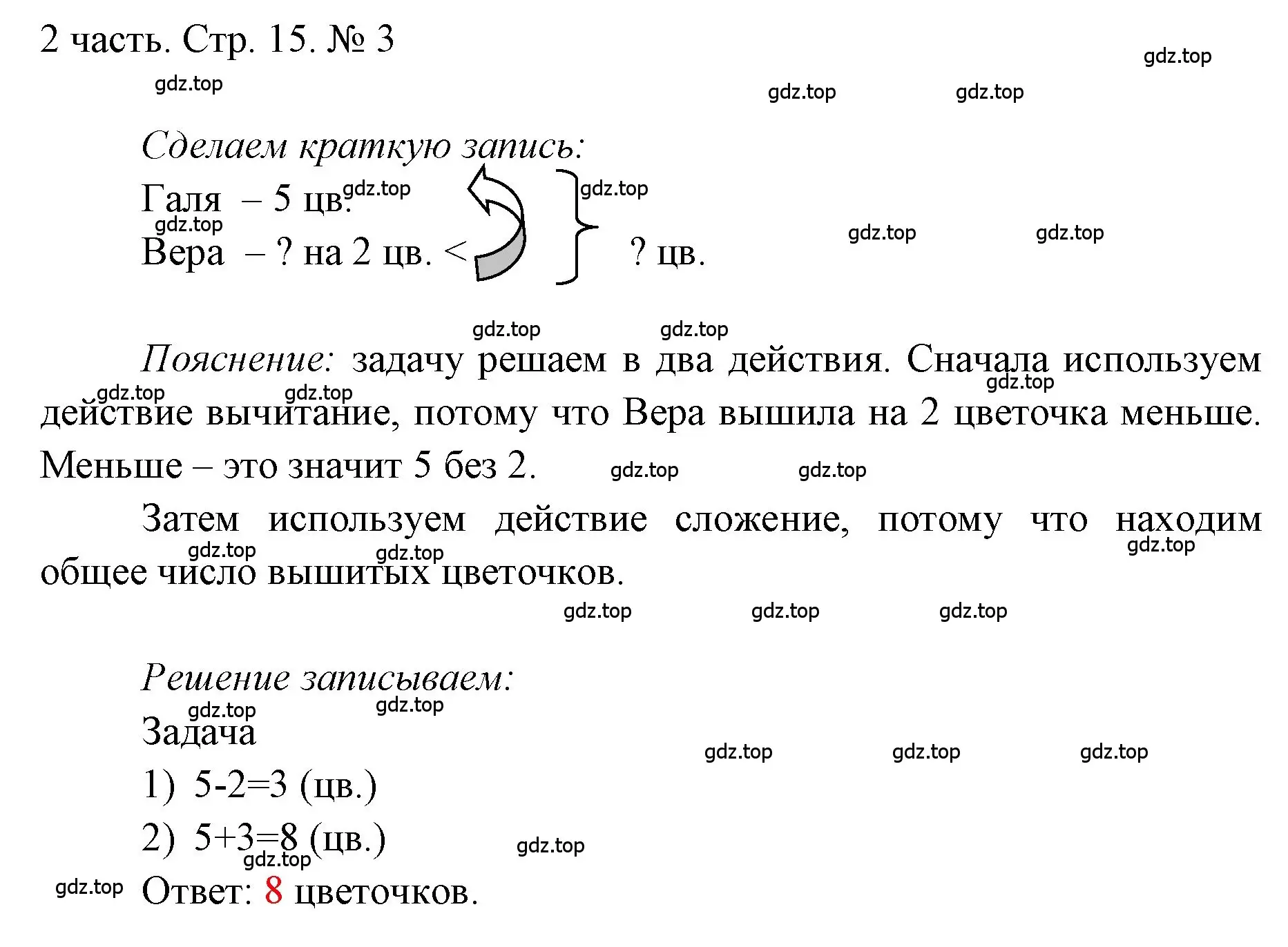 Решение номер 3 (страница 15) гдз по математике 1 класс Моро, Волкова, учебник 2 часть