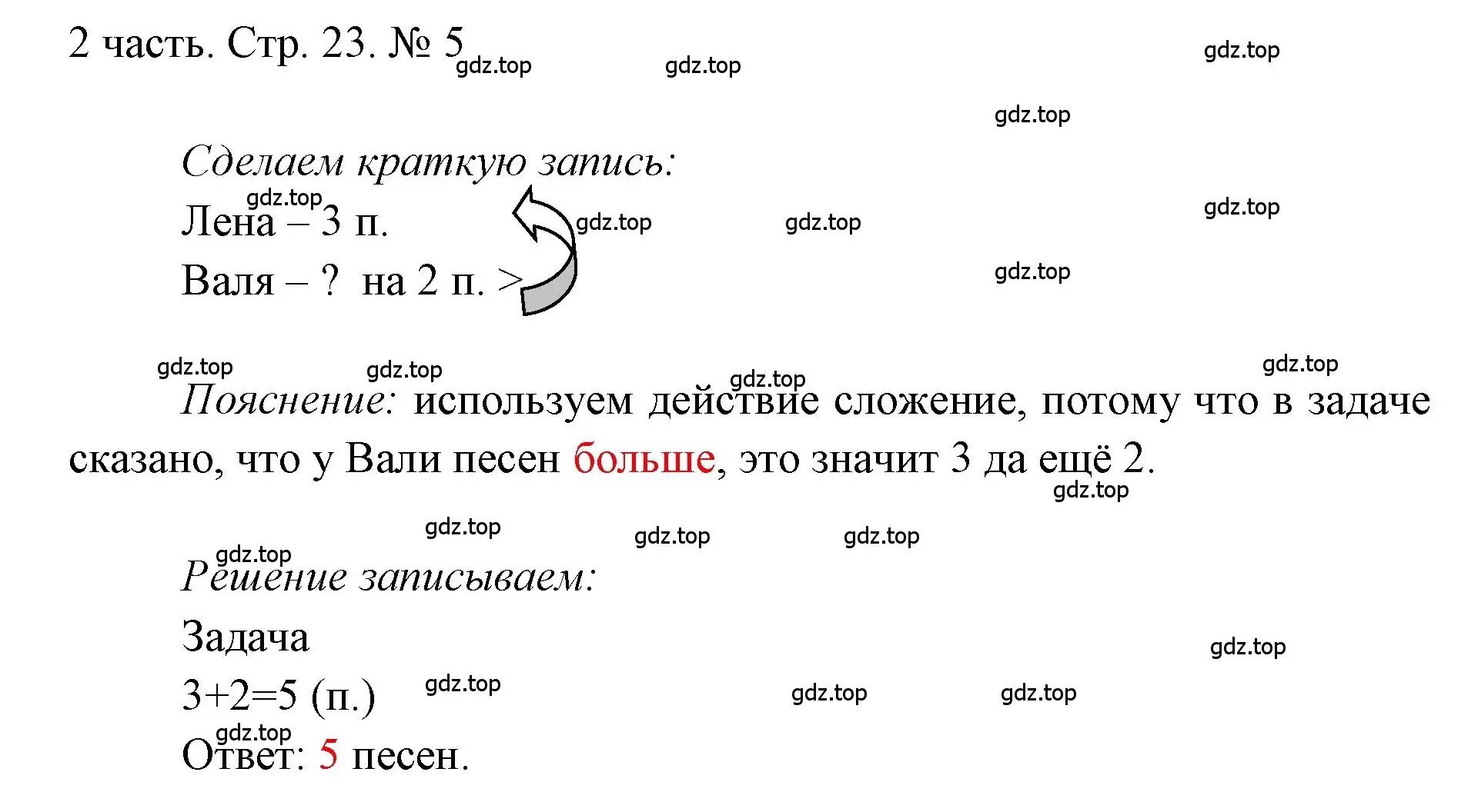 Решение номер 5 (страница 23) гдз по математике 1 класс Моро, Волкова, учебник 2 часть