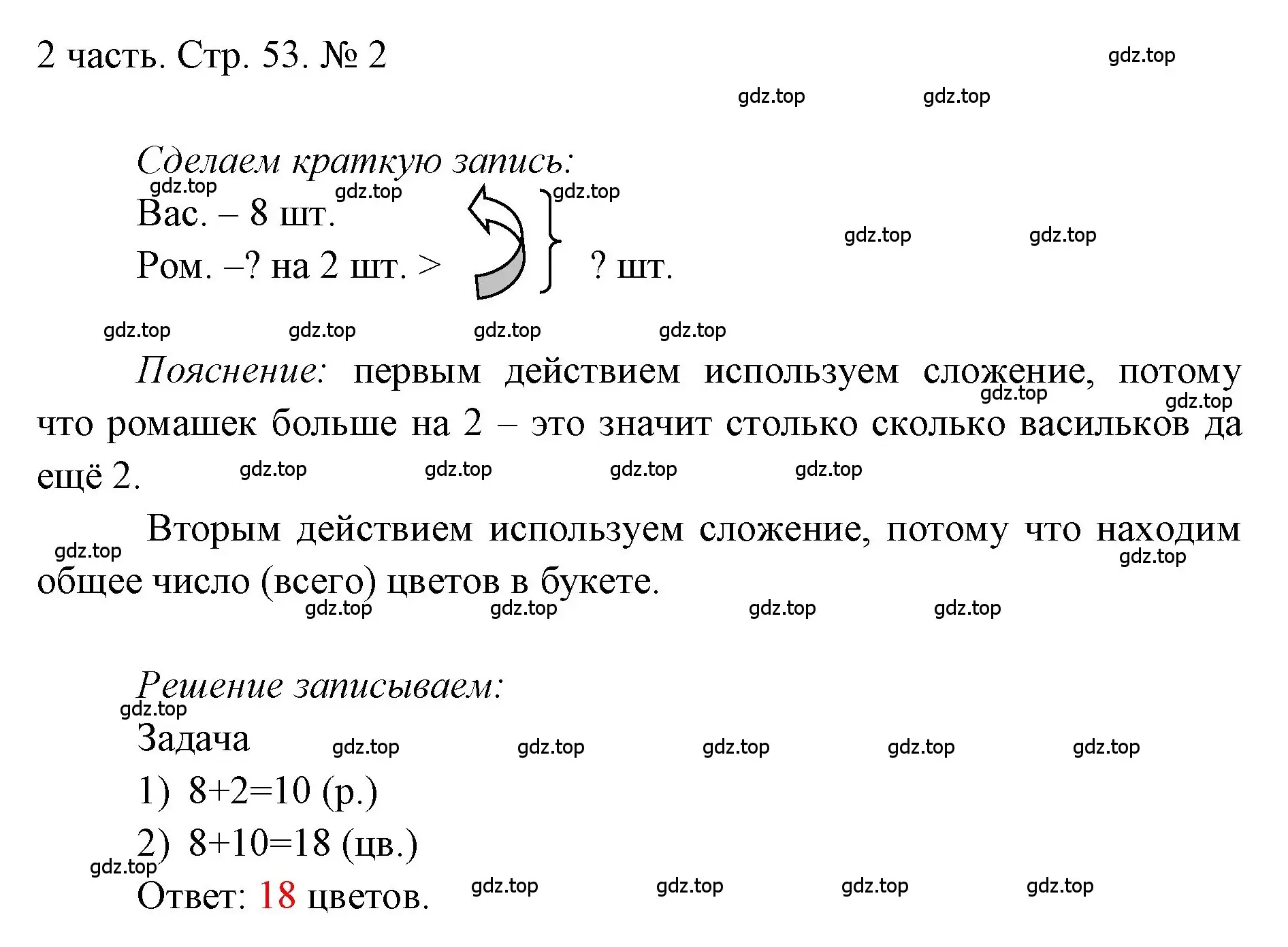 Решение номер 2 (страница 53) гдз по математике 1 класс Моро, Волкова, учебник 2 часть