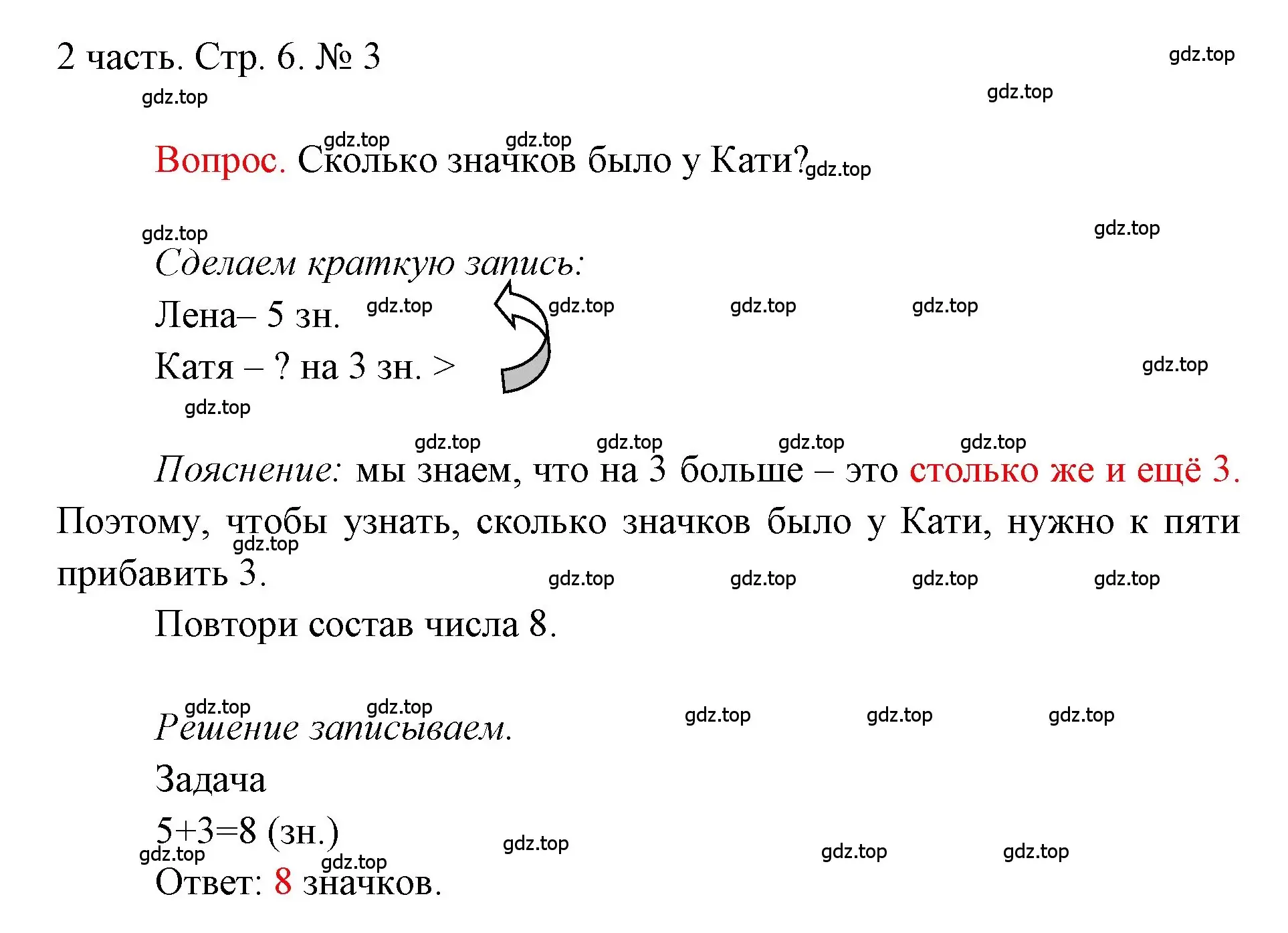 Решение номер 3 (страница 6) гдз по математике 1 класс Моро, Волкова, учебник 2 часть