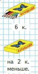 В одной коробке 6 цветных карандашей, в другой — на 2 карандаша меньше. Сколько всего карандашей в двух коробках?