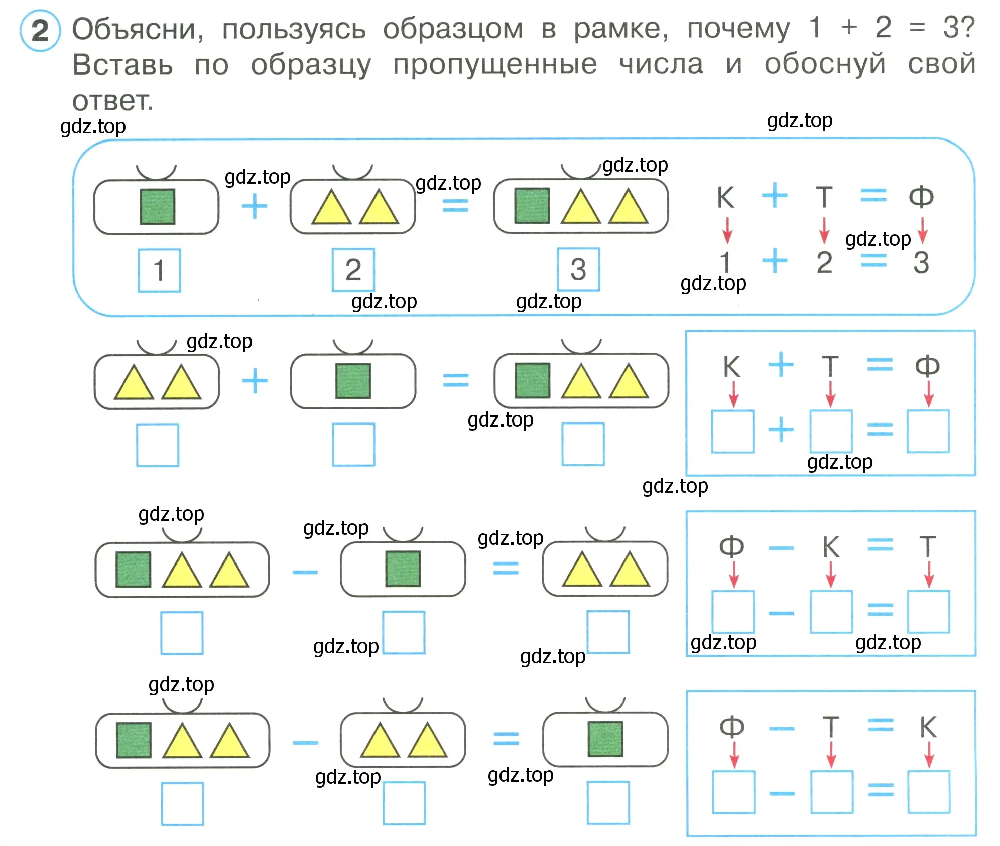 Условие номер 2 (страница 34) гдз по математике 1 класс Петерсон, рабочая тетрадь 1 часть