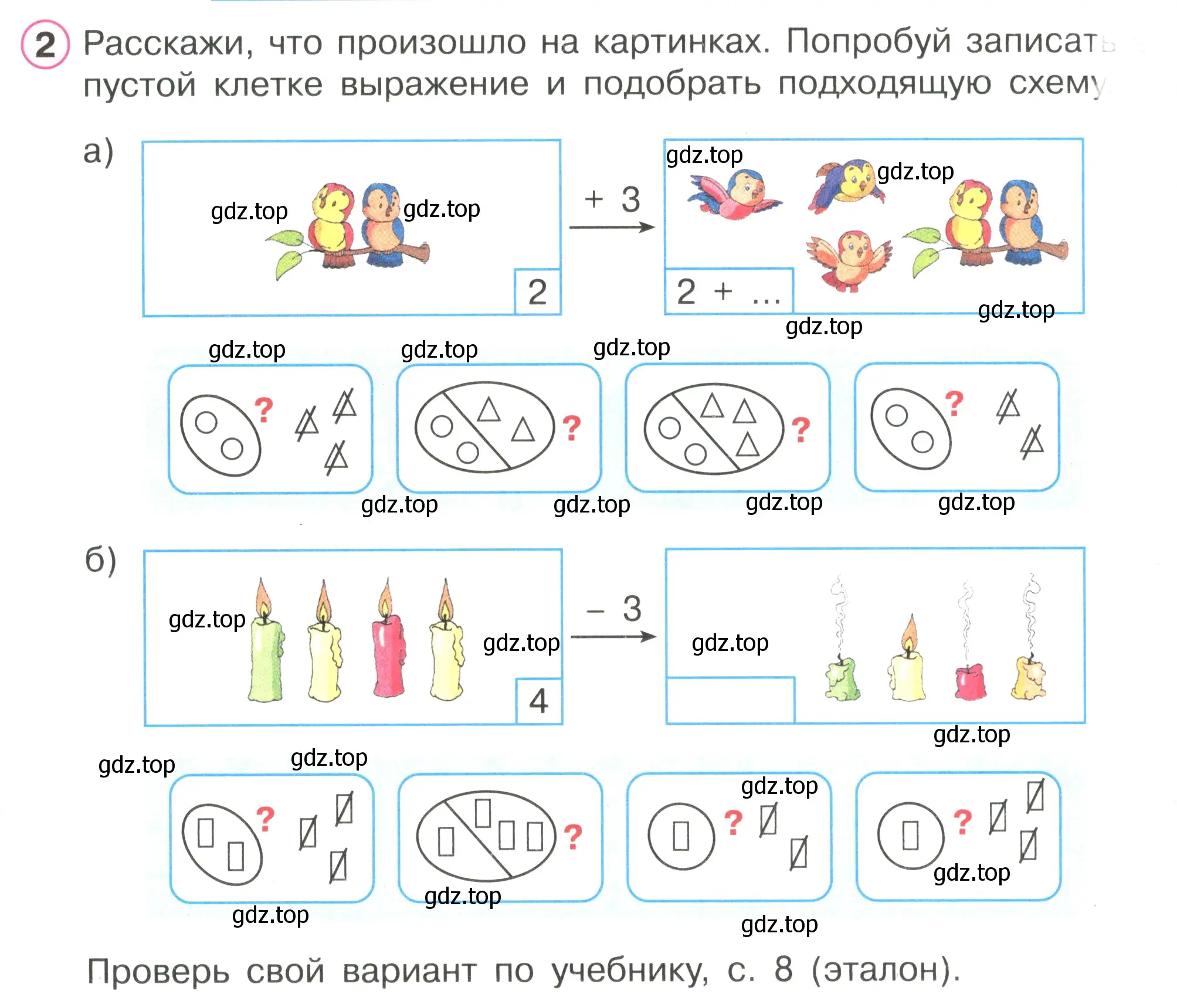 Условие номер 2 (страница 8) гдз по математике 1 класс Петерсон, рабочая тетрадь 2 часть