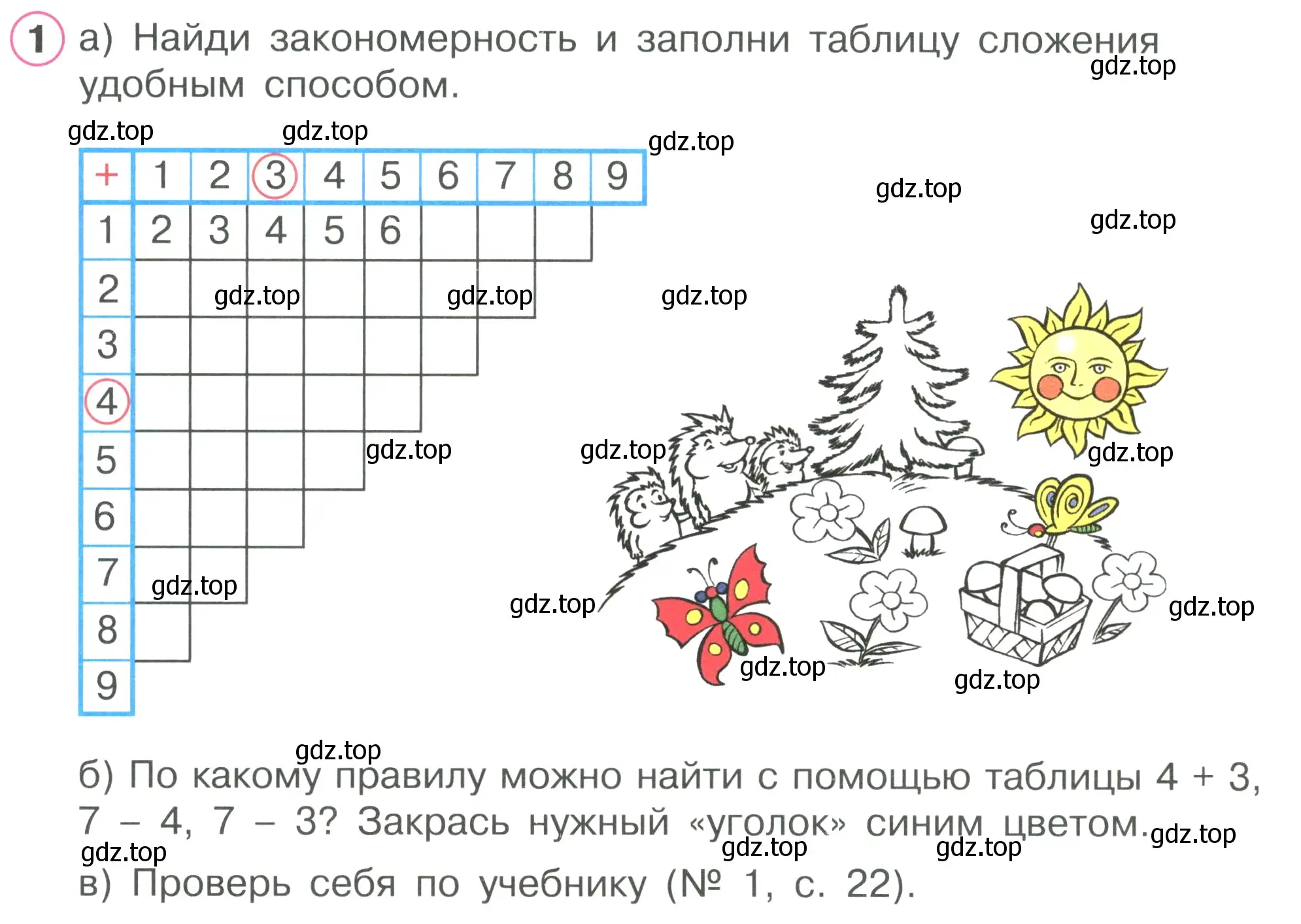 Условие номер 1 (страница 22) гдз по математике 1 класс Петерсон, рабочая тетрадь 2 часть