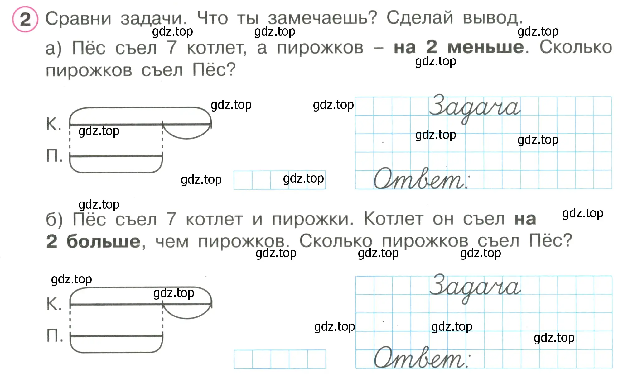 Условие номер 2 (страница 59) гдз по математике 1 класс Петерсон, рабочая тетрадь 2 часть