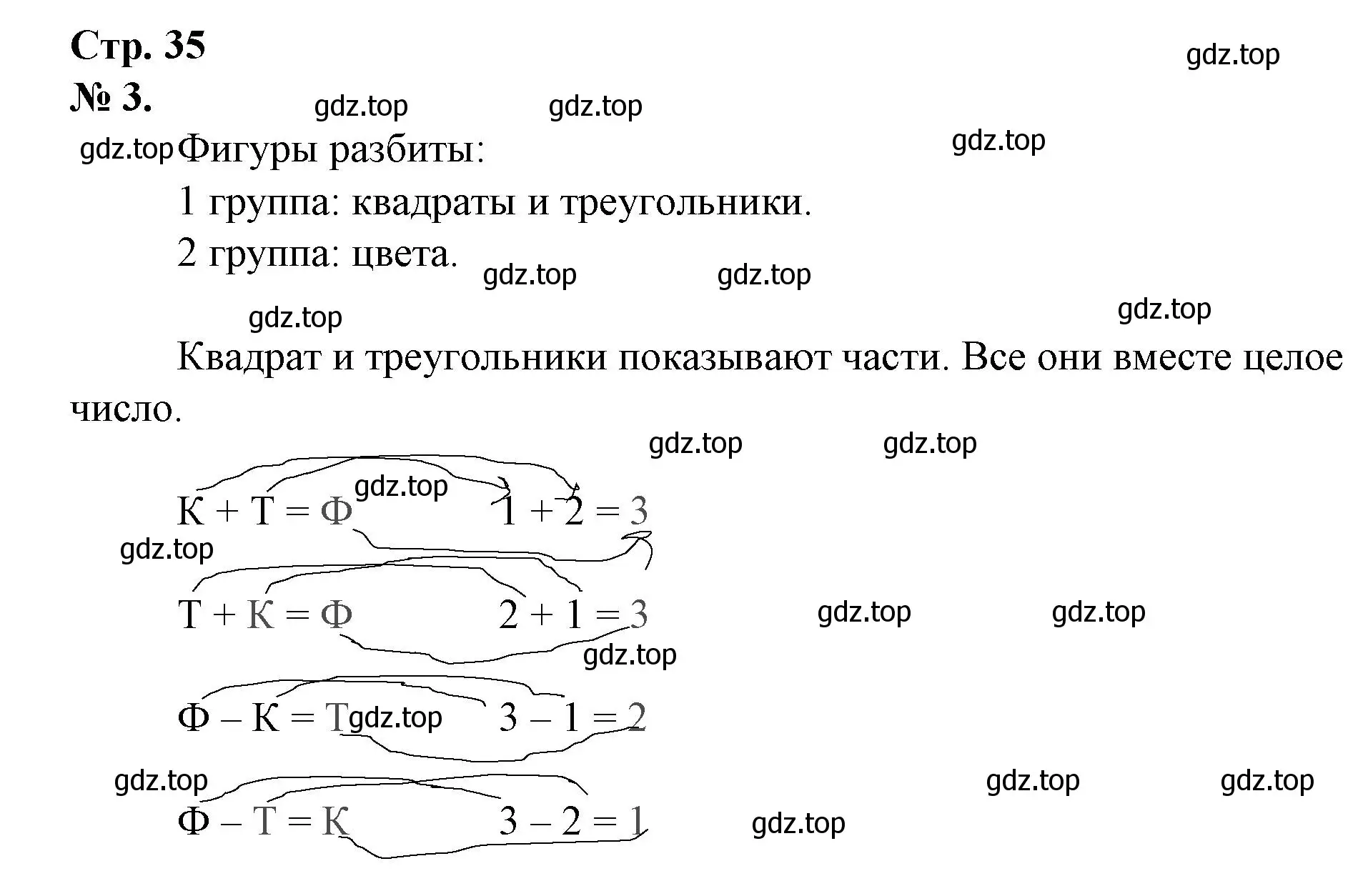 Решение номер 3 (страница 35) гдз по математике 1 класс Петерсон, рабочая тетрадь 1 часть