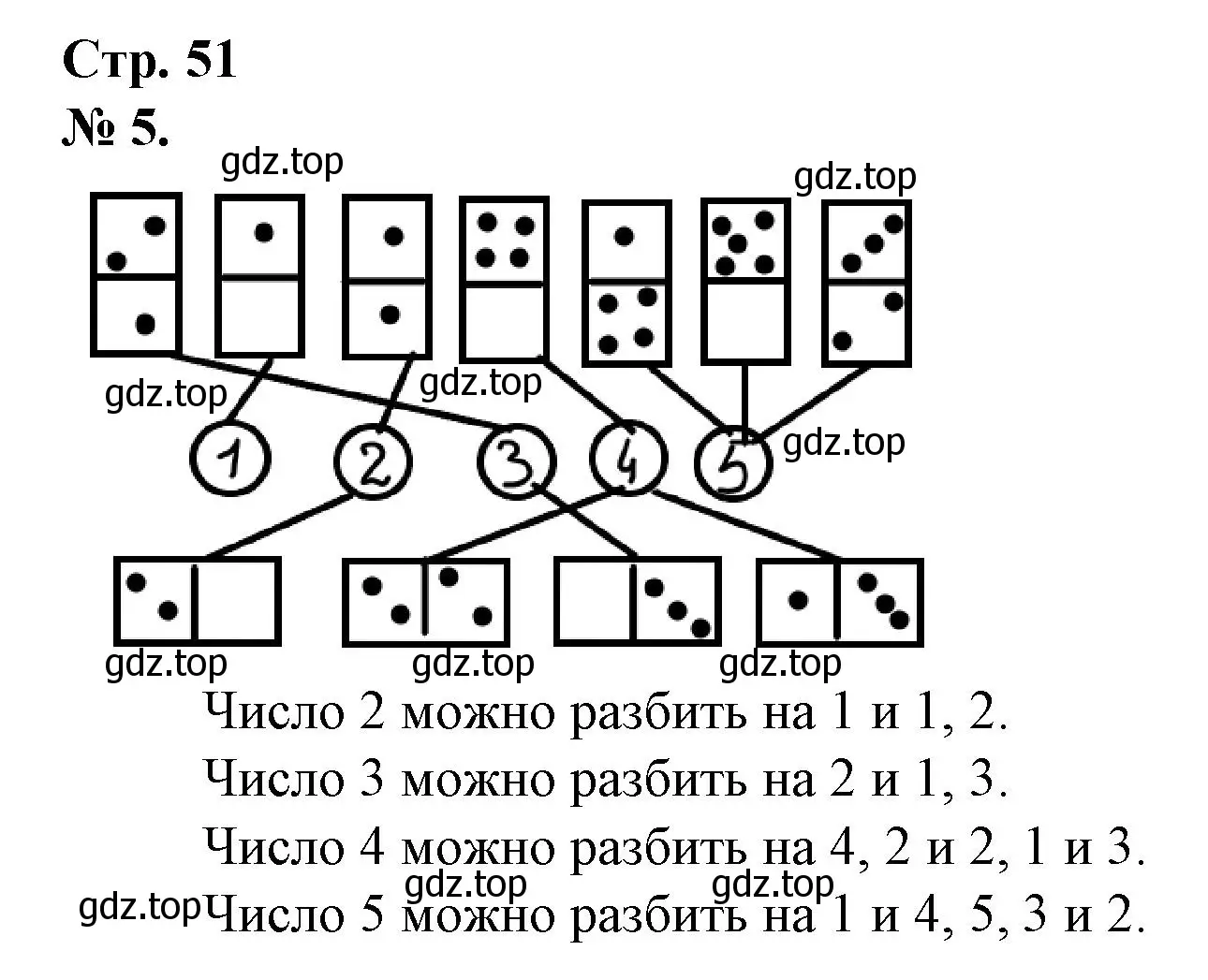 Решение номер 5 (страница 51) гдз по математике 1 класс Петерсон, рабочая тетрадь 1 часть