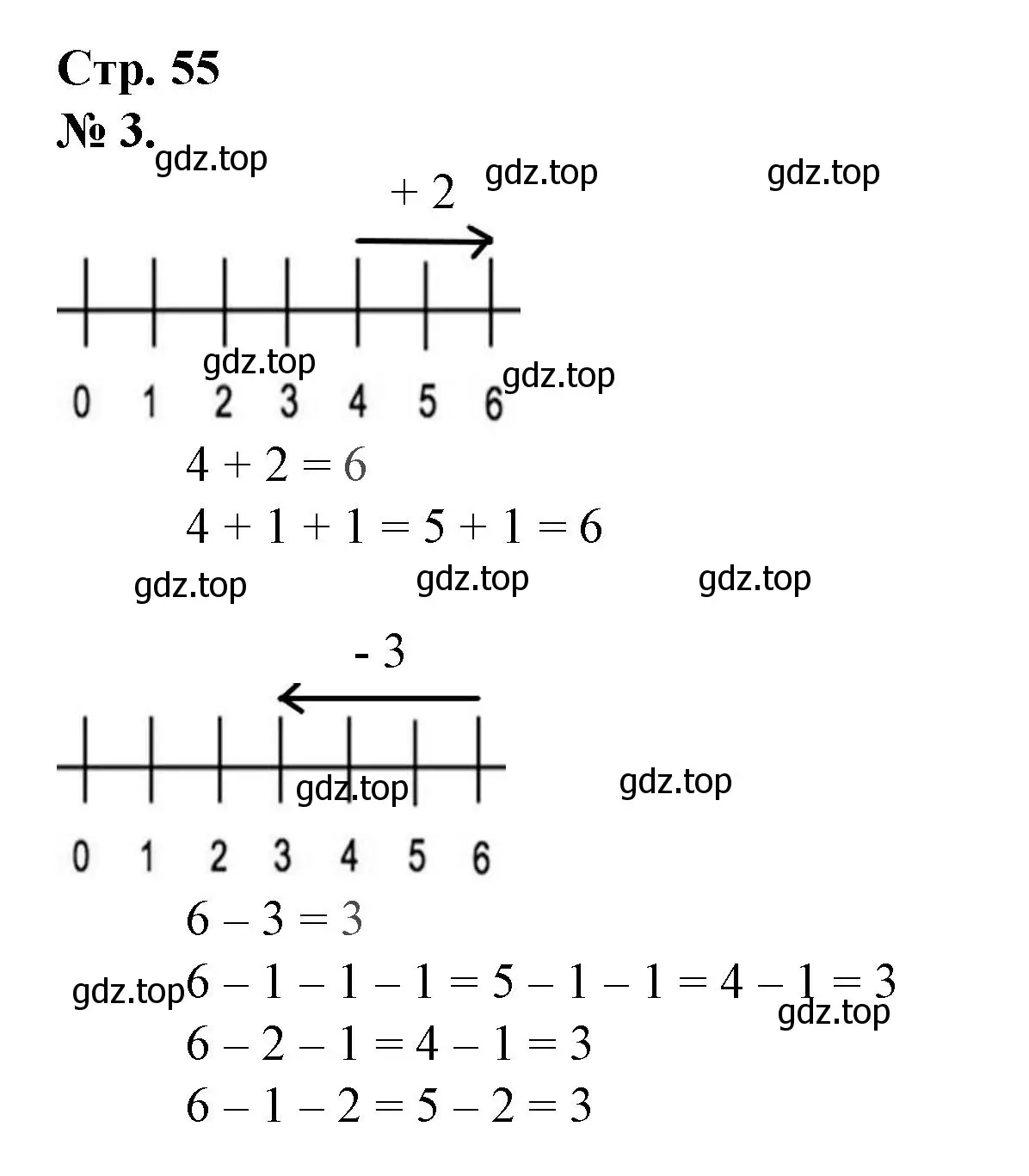 Решение номер 3 (страница 55) гдз по математике 1 класс Петерсон, рабочая тетрадь 1 часть
