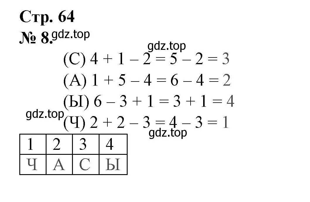 Решение номер 8 (страница 64) гдз по математике 1 класс Петерсон, рабочая тетрадь 1 часть