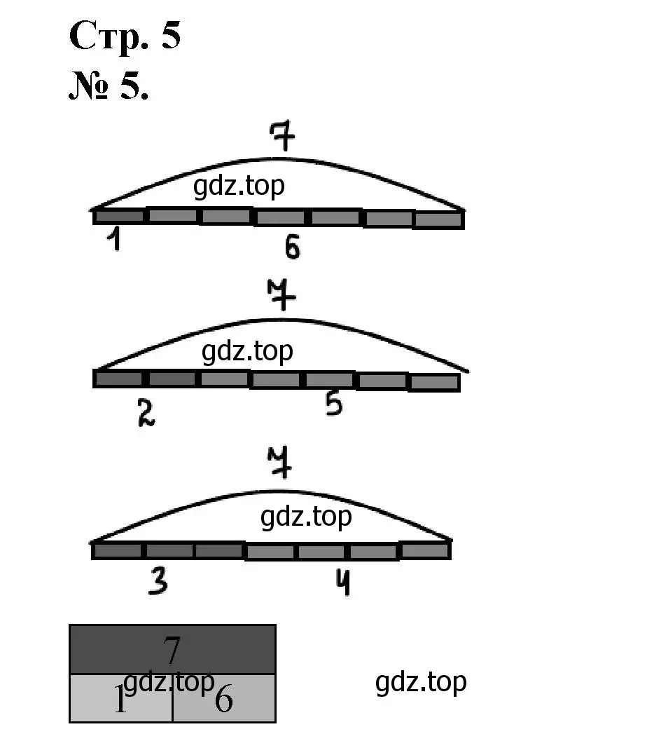Решение номер 5 (страница 5) гдз по математике 1 класс Петерсон, рабочая тетрадь 2 часть