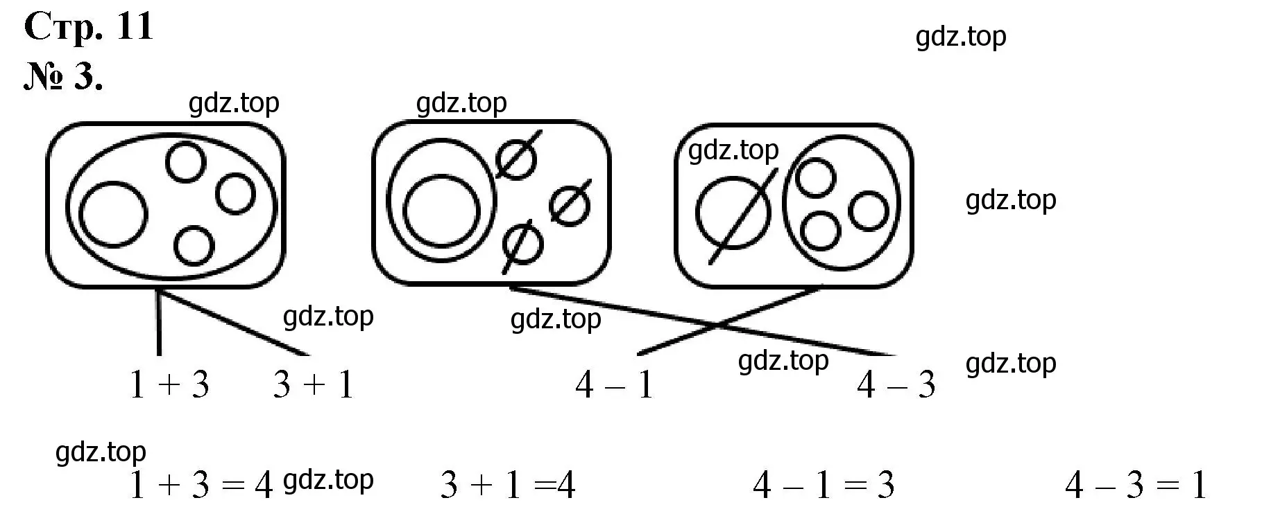 Решение номер 3 (страница 11) гдз по математике 1 класс Петерсон, рабочая тетрадь 2 часть