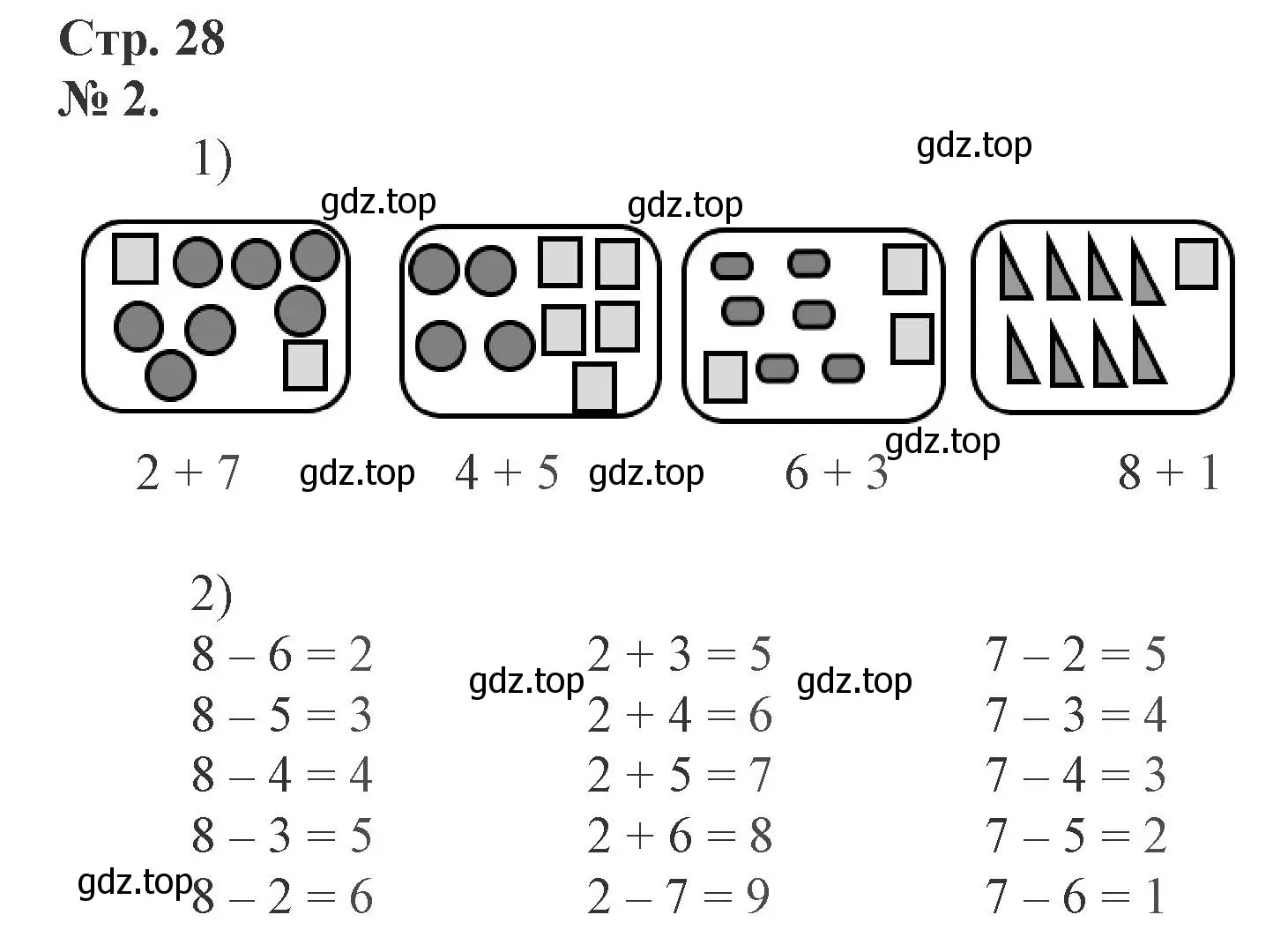 Решение номер 2 (страница 28) гдз по математике 1 класс Петерсон, рабочая тетрадь 2 часть