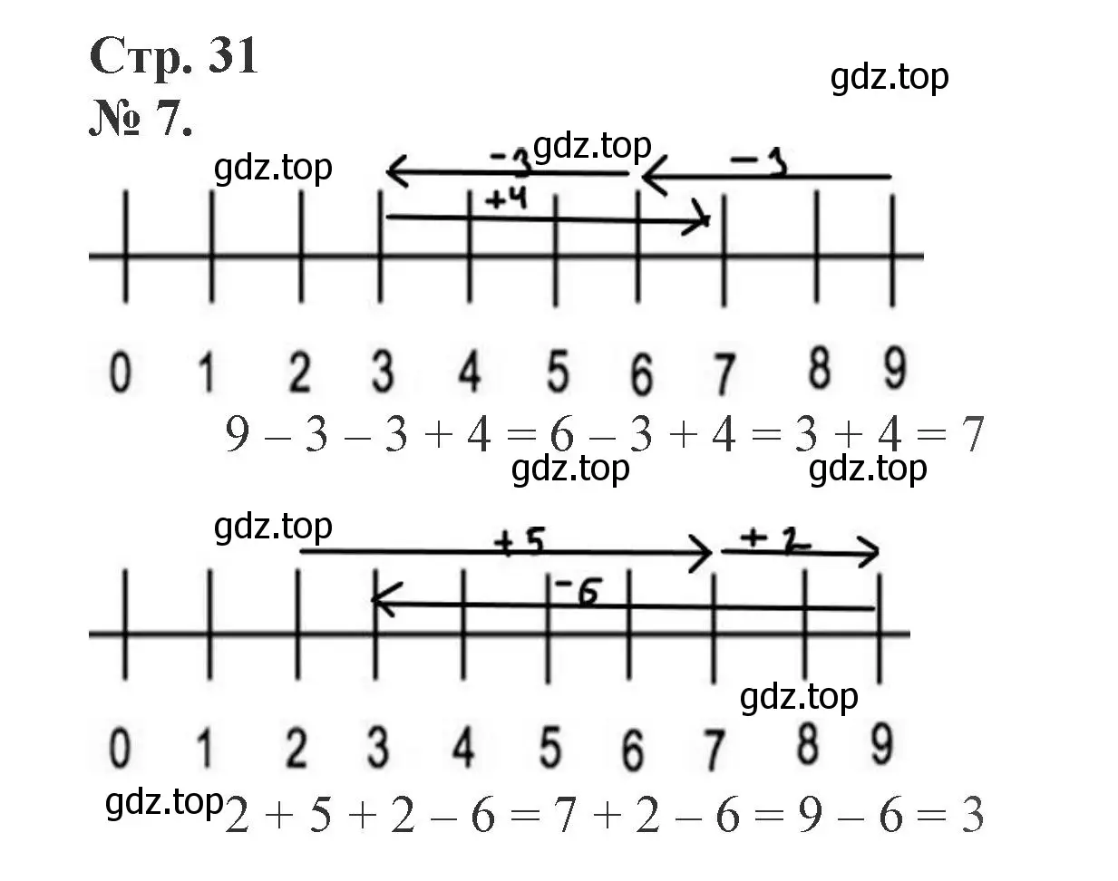 Решение номер 7 (страница 31) гдз по математике 1 класс Петерсон, рабочая тетрадь 2 часть