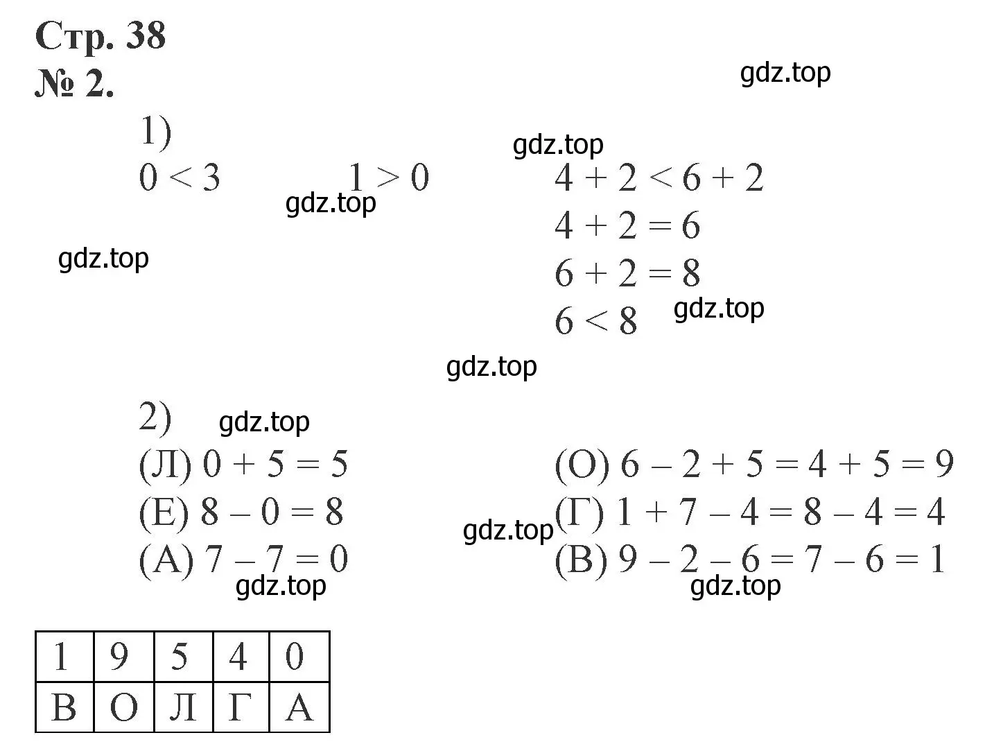 Решение номер 2 (страница 38) гдз по математике 1 класс Петерсон, рабочая тетрадь 2 часть
