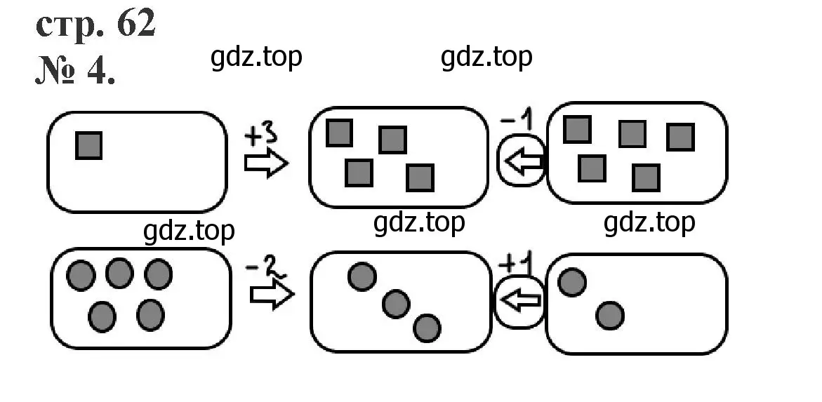 Решение номер 4 (страница 62) гдз по математике 1 класс Петерсон, рабочая тетрадь 2 часть