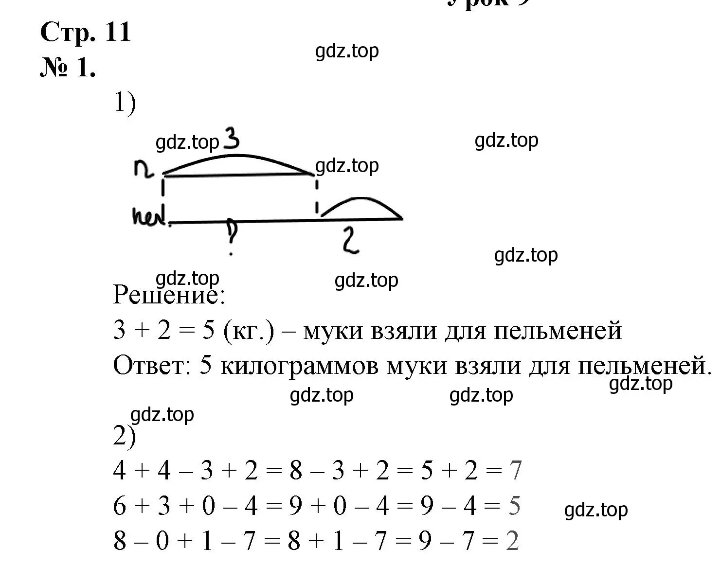 Решение номер 1 (страница 11) гдз по математике 1 класс Петерсон, рабочая тетрадь 3 часть