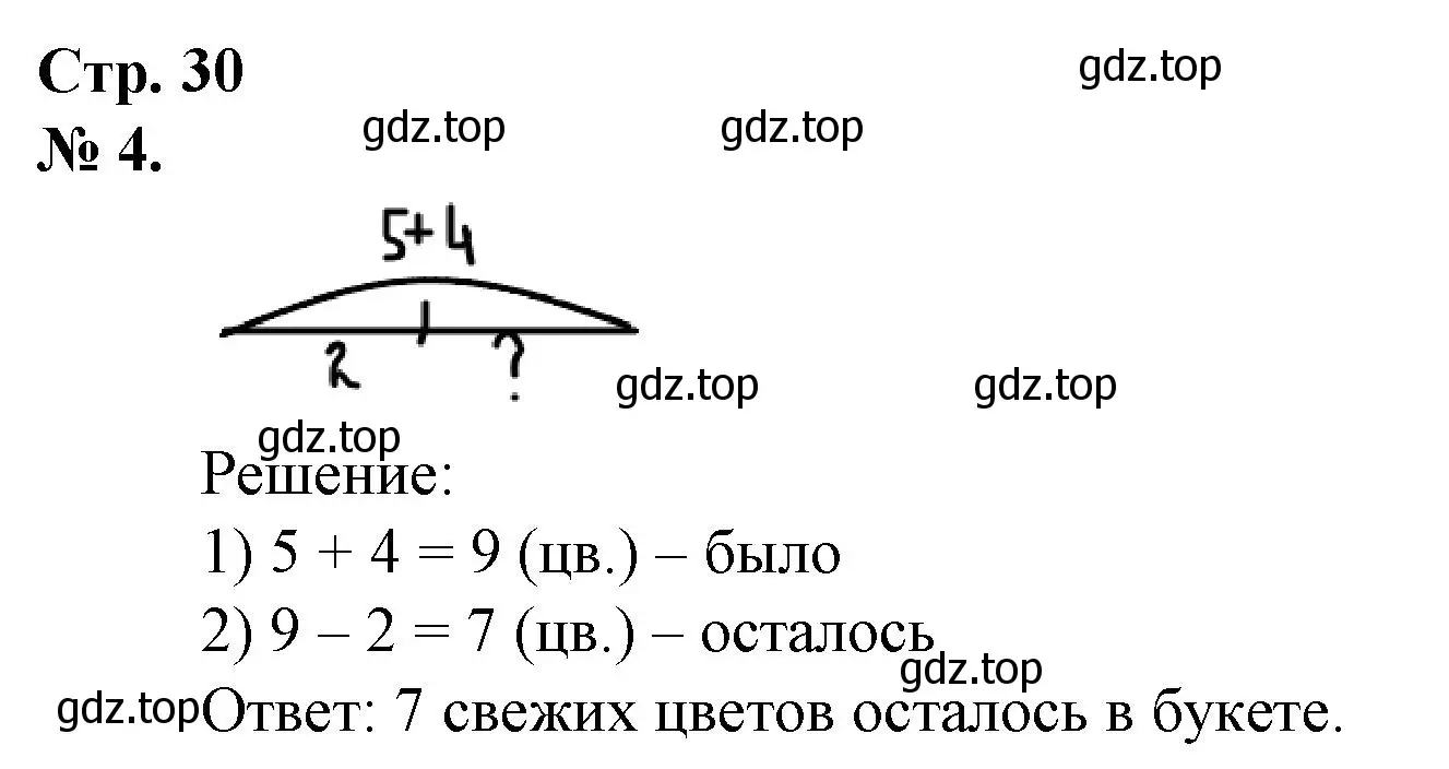 Решение номер 4 (страница 30) гдз по математике 1 класс Петерсон, рабочая тетрадь 3 часть
