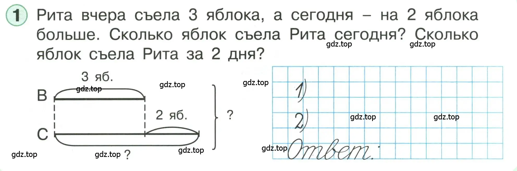 Условие номер 1 (страница 18) гдз по математике 1 класс Петерсон, учебник 3 часть