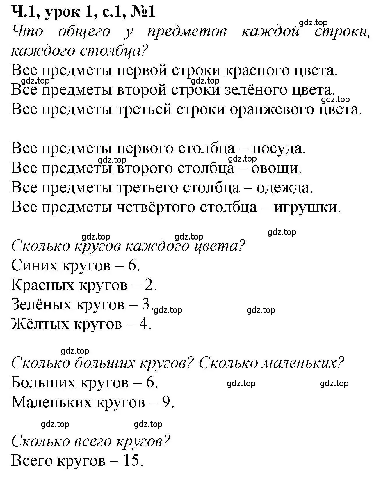 Решение номер 1 (страница 1) гдз по математике 1 класс Петерсон, учебник 1 часть