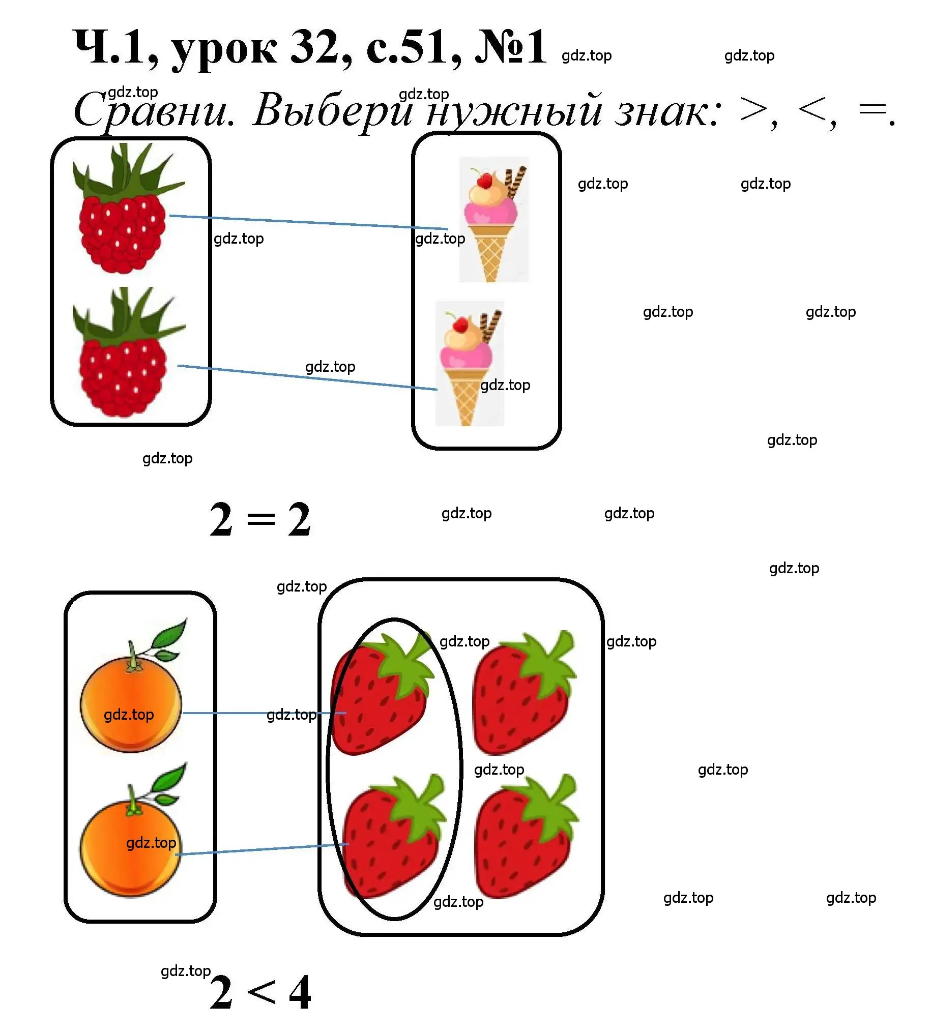 Решение номер 1 (страница 51) гдз по математике 1 класс Петерсон, учебник 1 часть