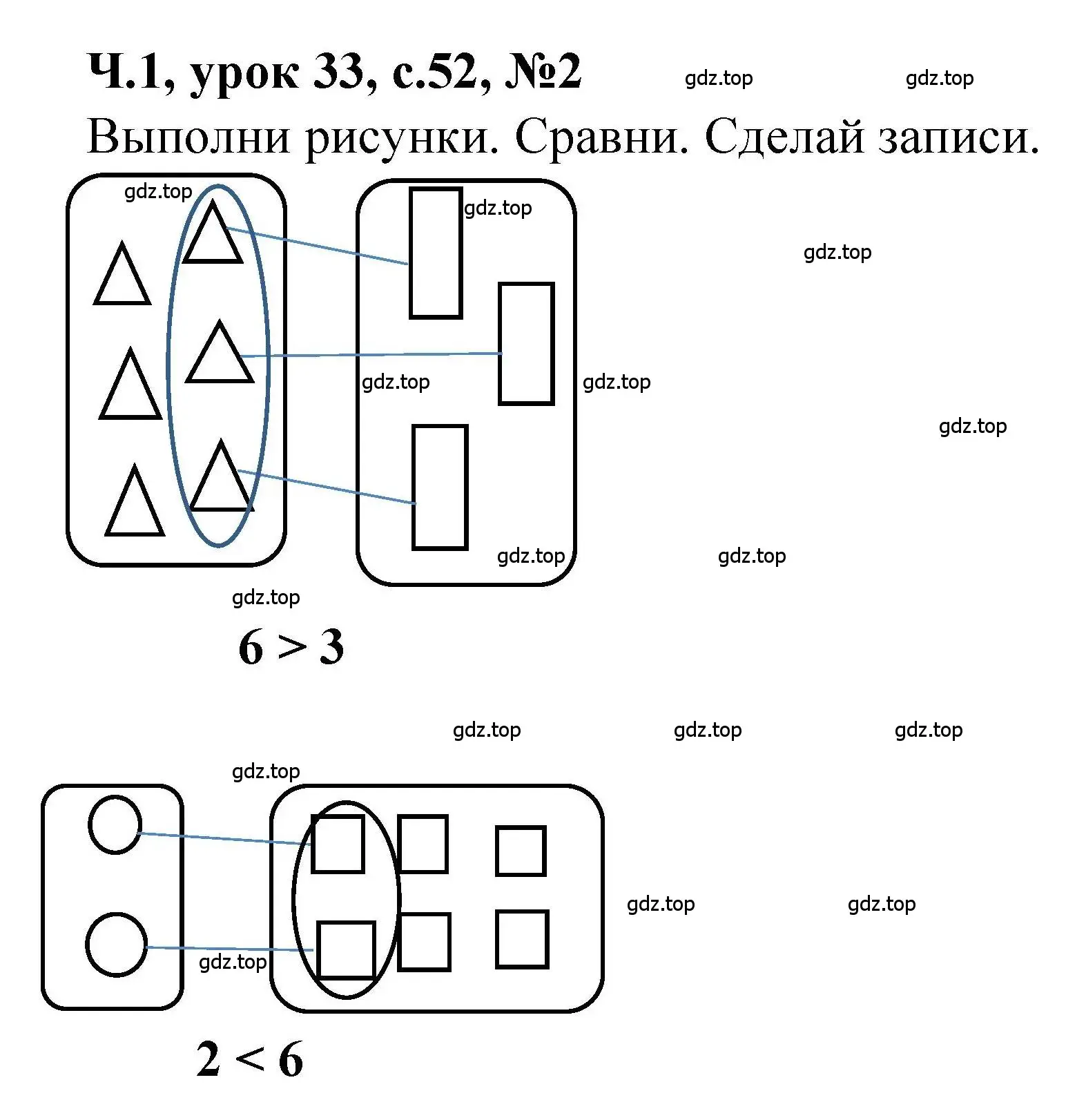 Решение номер 2 (страница 52) гдз по математике 1 класс Петерсон, учебник 1 часть