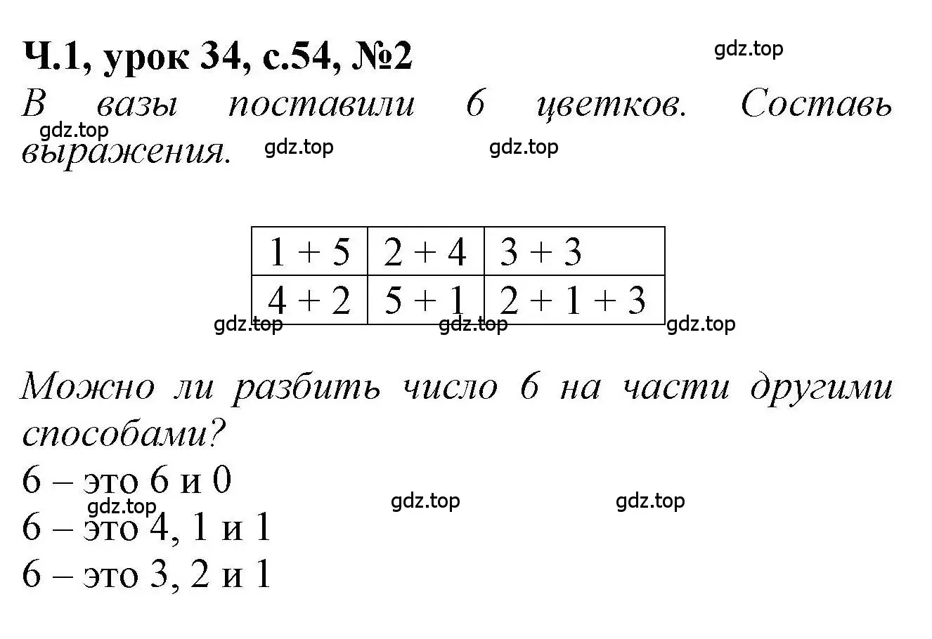 Решение номер 2 (страница 54) гдз по математике 1 класс Петерсон, учебник 1 часть