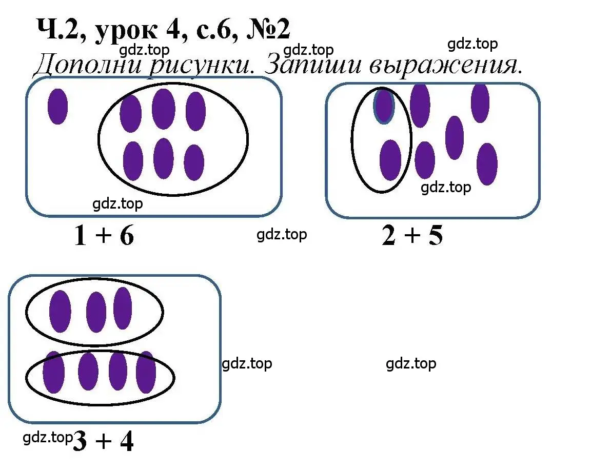 Решение номер 2 (страница 6) гдз по математике 1 класс Петерсон, учебник 2 часть
