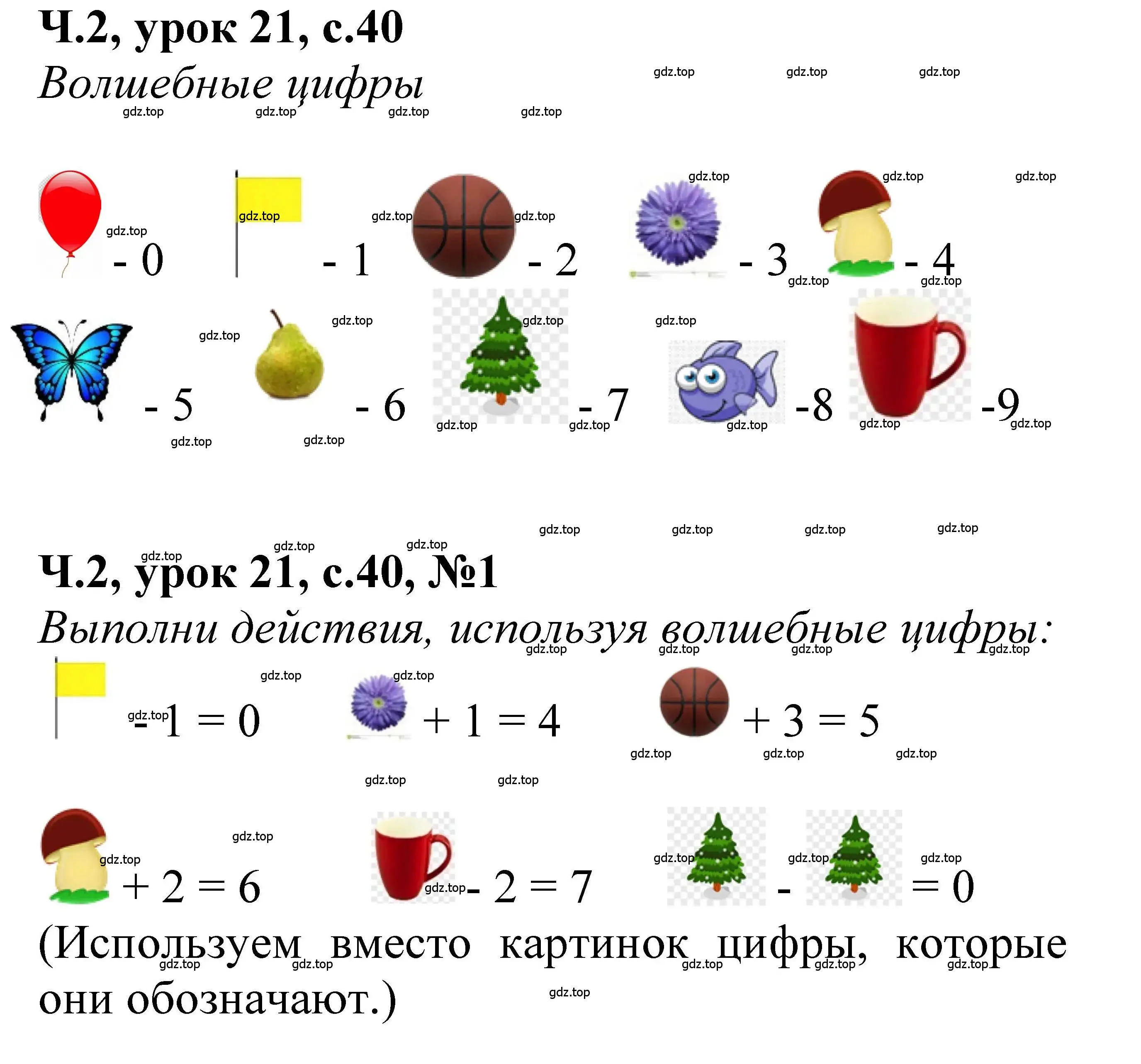 Решение номер 1 (страница 40) гдз по математике 1 класс Петерсон, учебник 2 часть