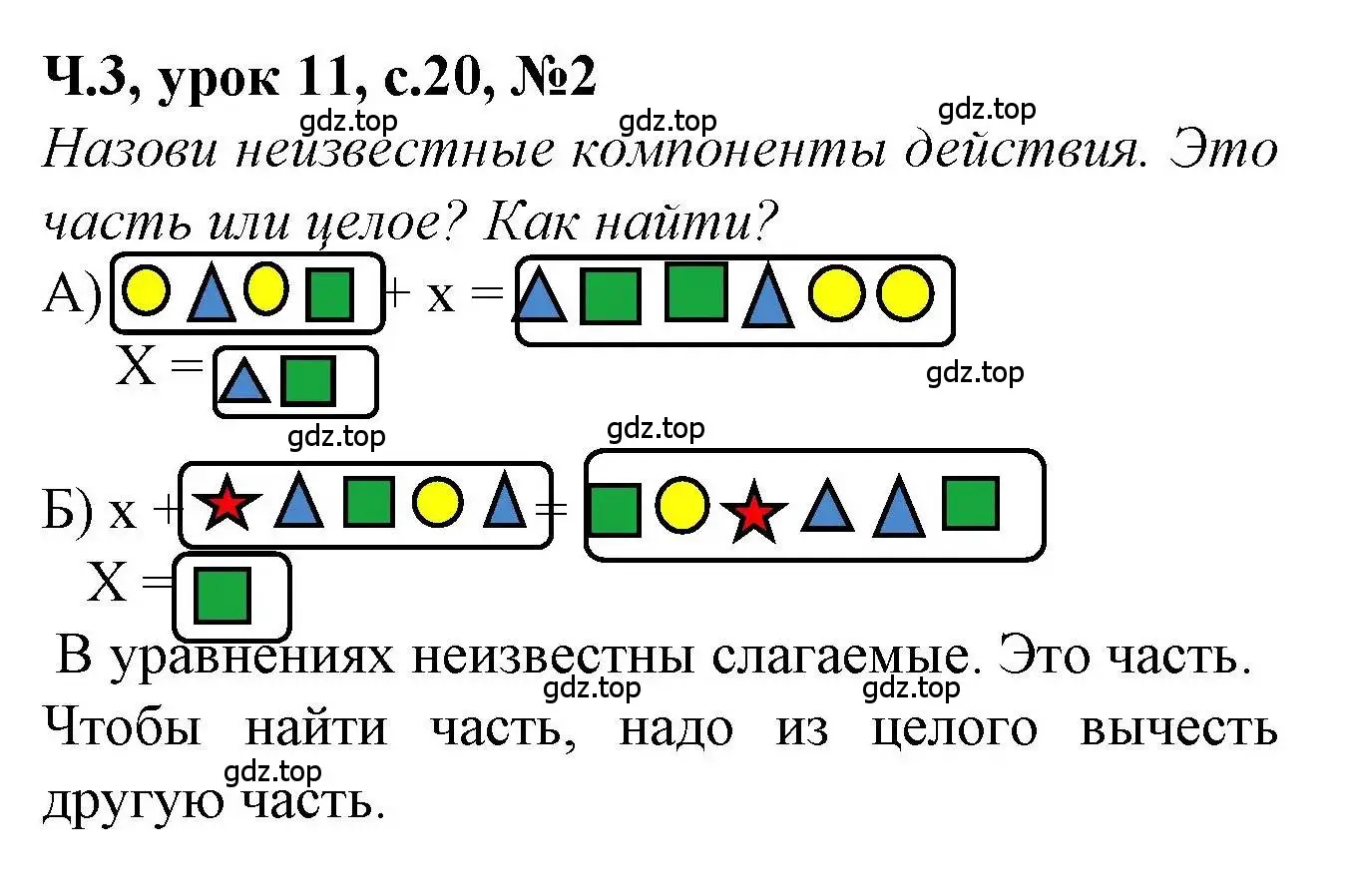 Решение номер 2 (страница 20) гдз по математике 1 класс Петерсон, учебник 3 часть