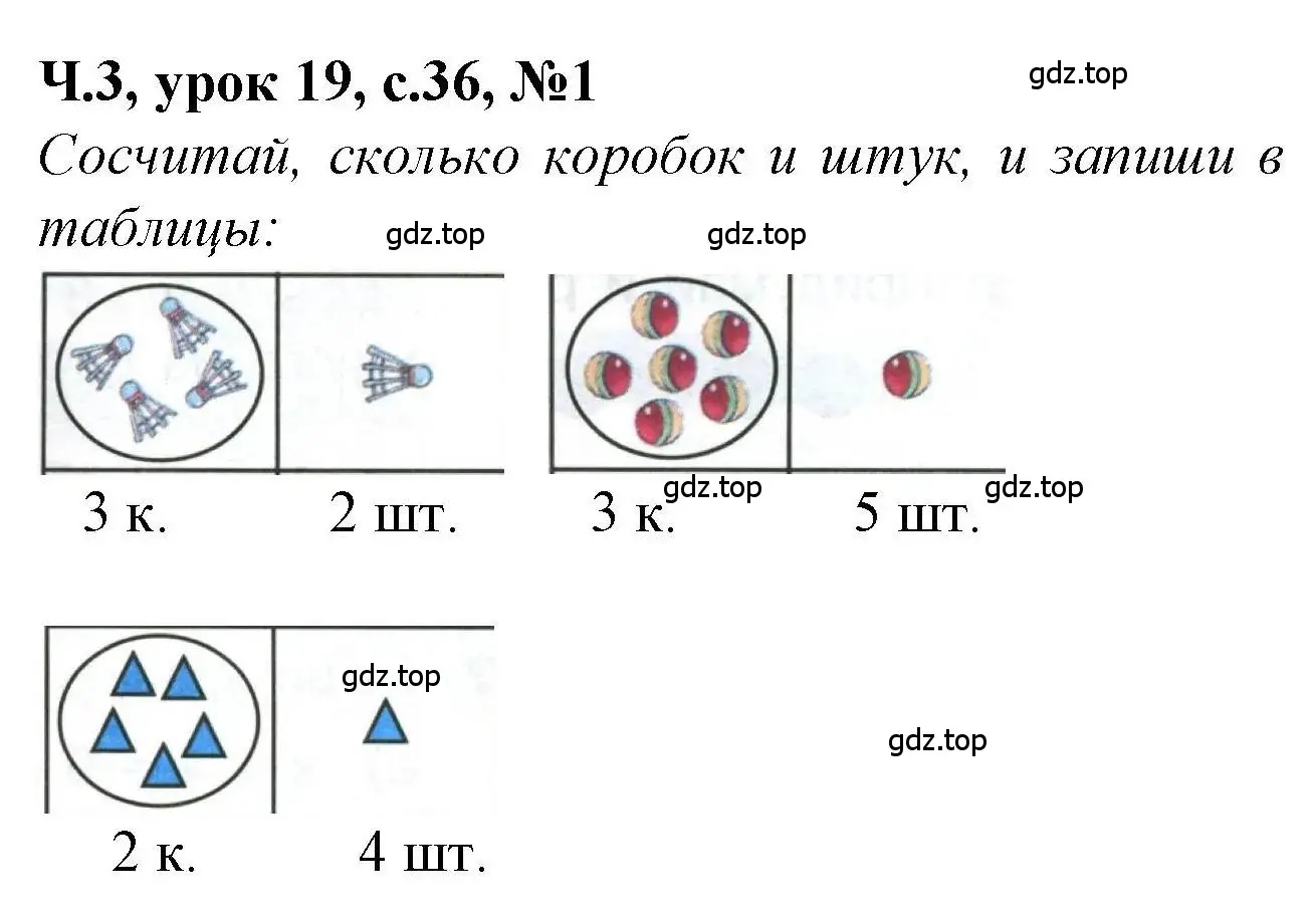 Решение номер 1 (страница 36) гдз по математике 1 класс Петерсон, учебник 3 часть